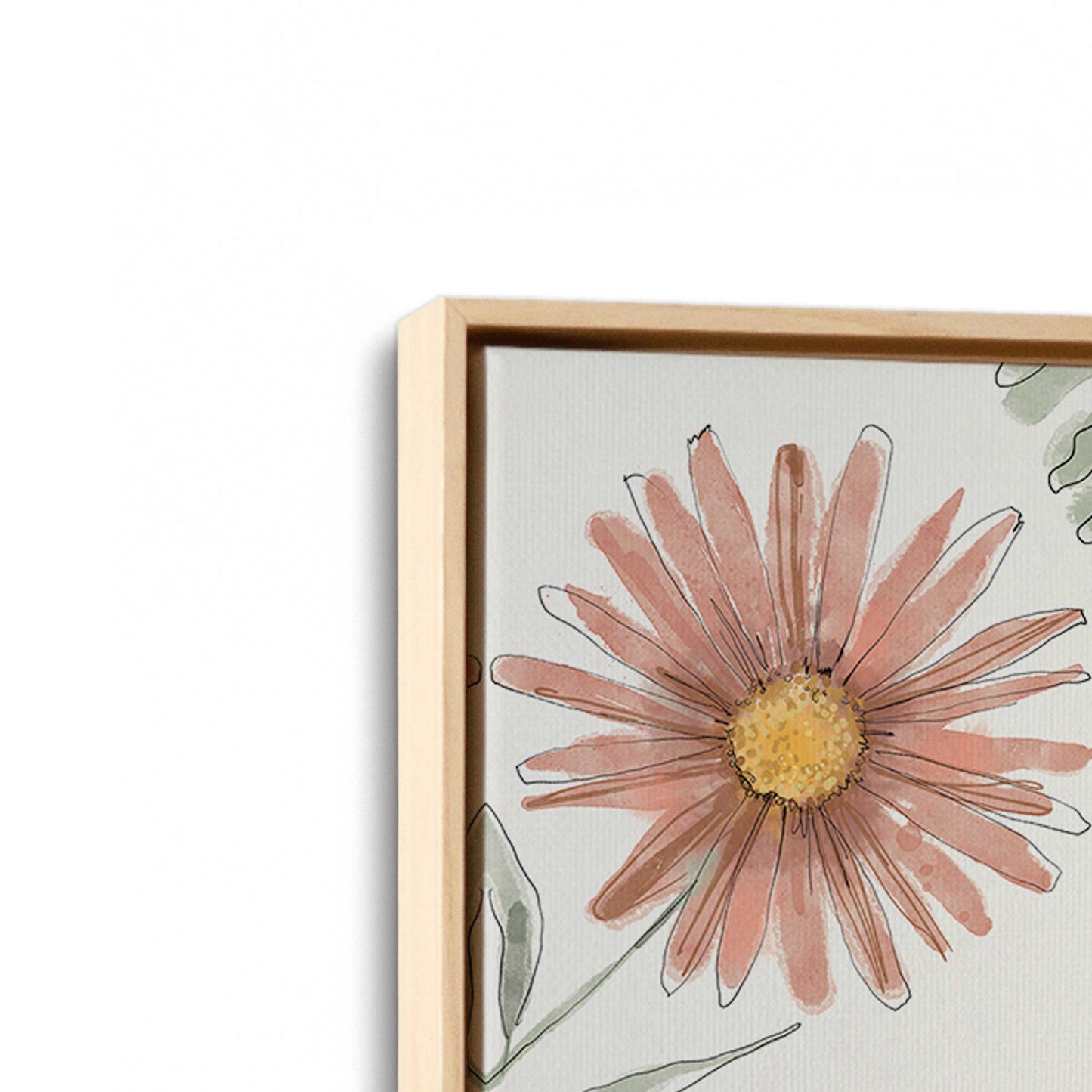 [Color:American Maple], Picture of art in a American Maple frame at an angle