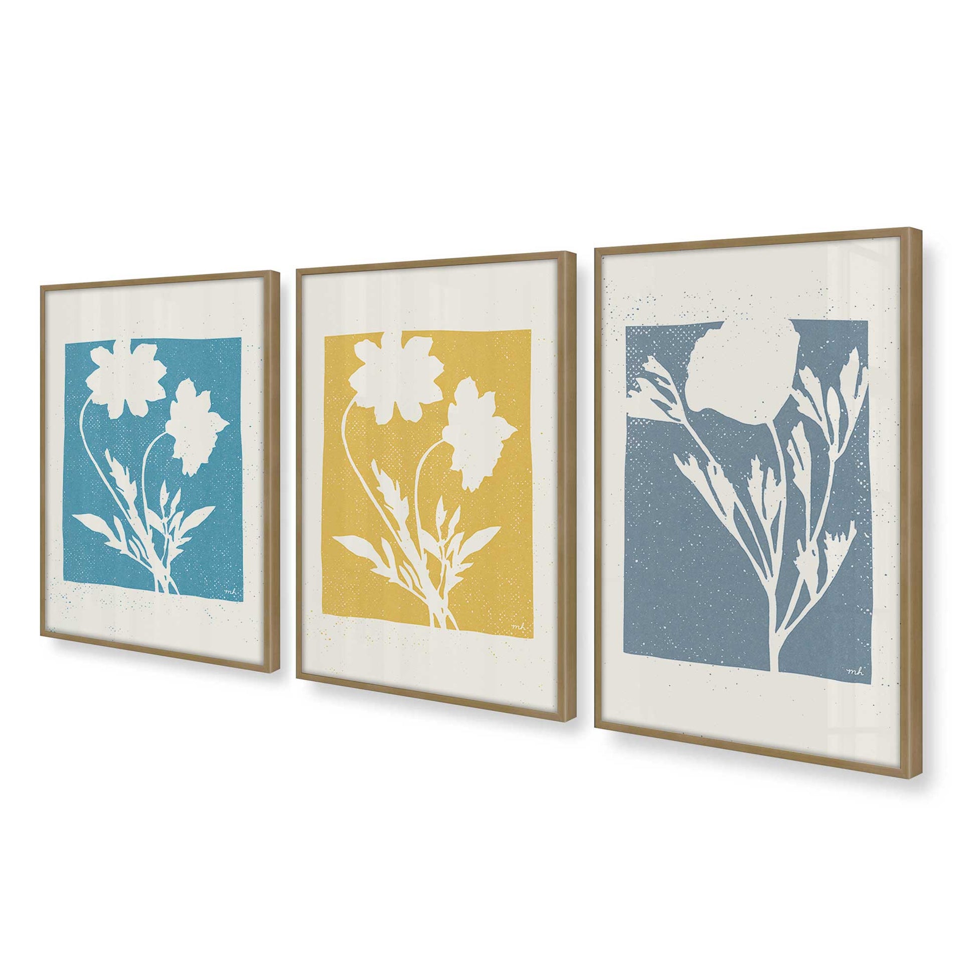 [Color:Brushed Gold], Picture of art in a Brushed Gold frame at an angle