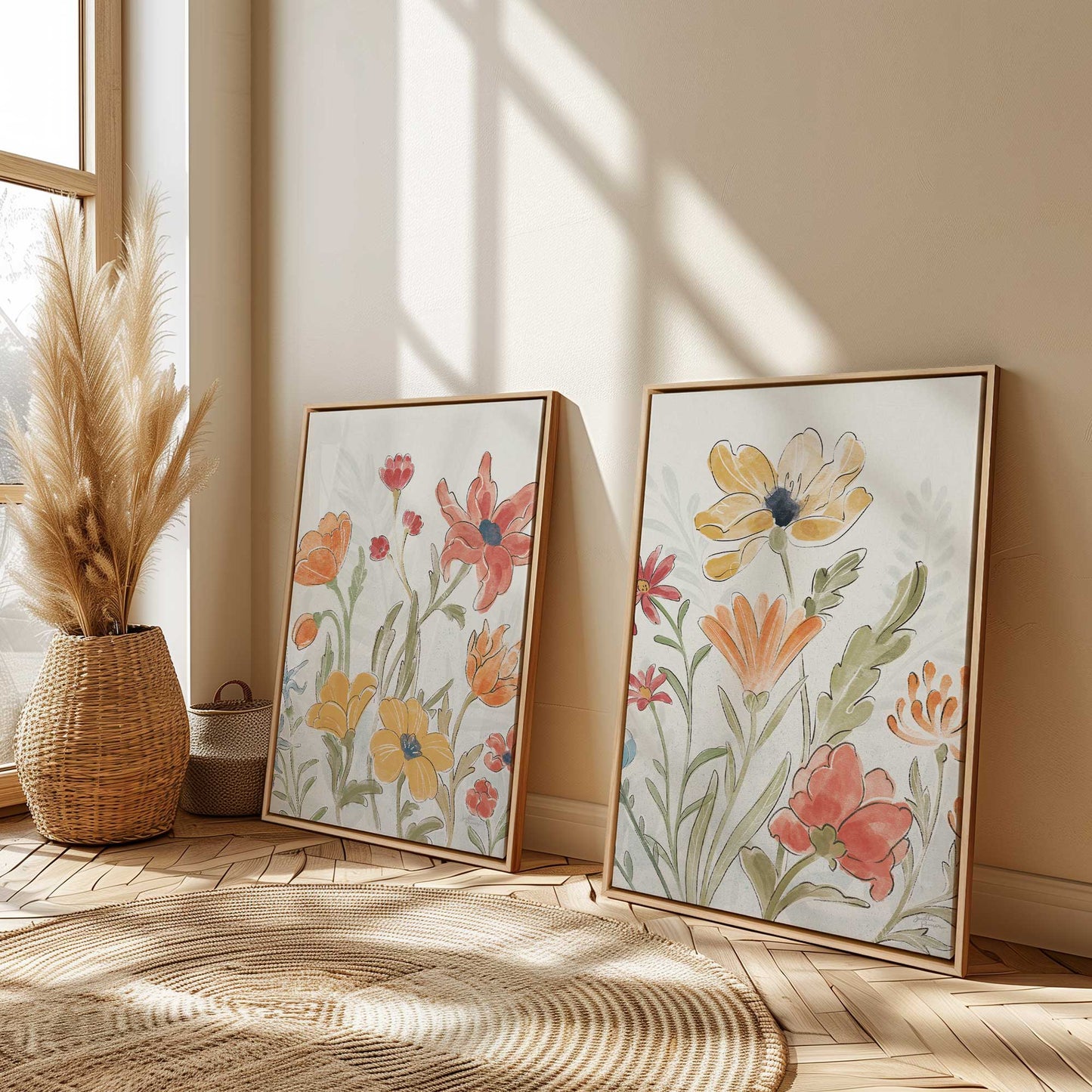 Wildflower Mix Canvas Print, Set of 2
