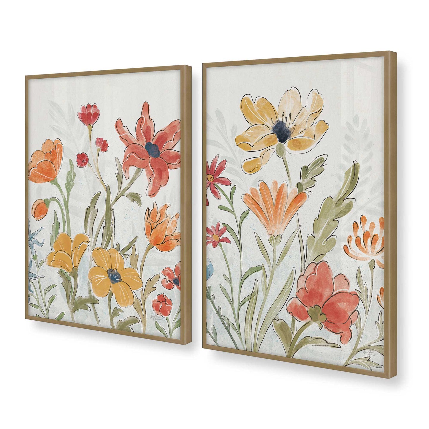 [Color:Brushed Gold], Picture of art in a Brushed Gold frame at an angle