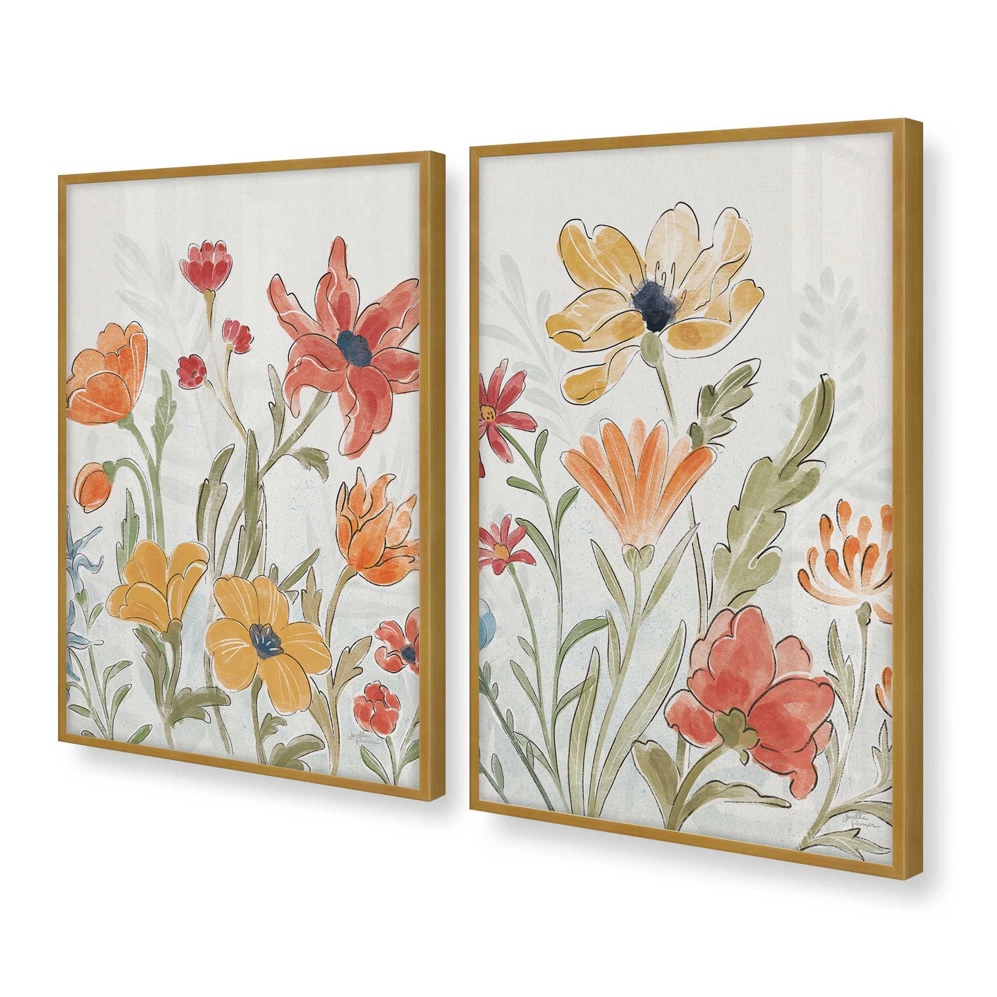 [Color:Polished Gold], Picture of art in a Polished Gold frame at an angle