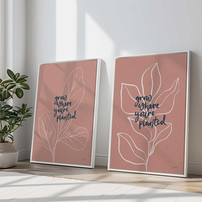 Grow Where You're Planted Canvas Print, Set of 2