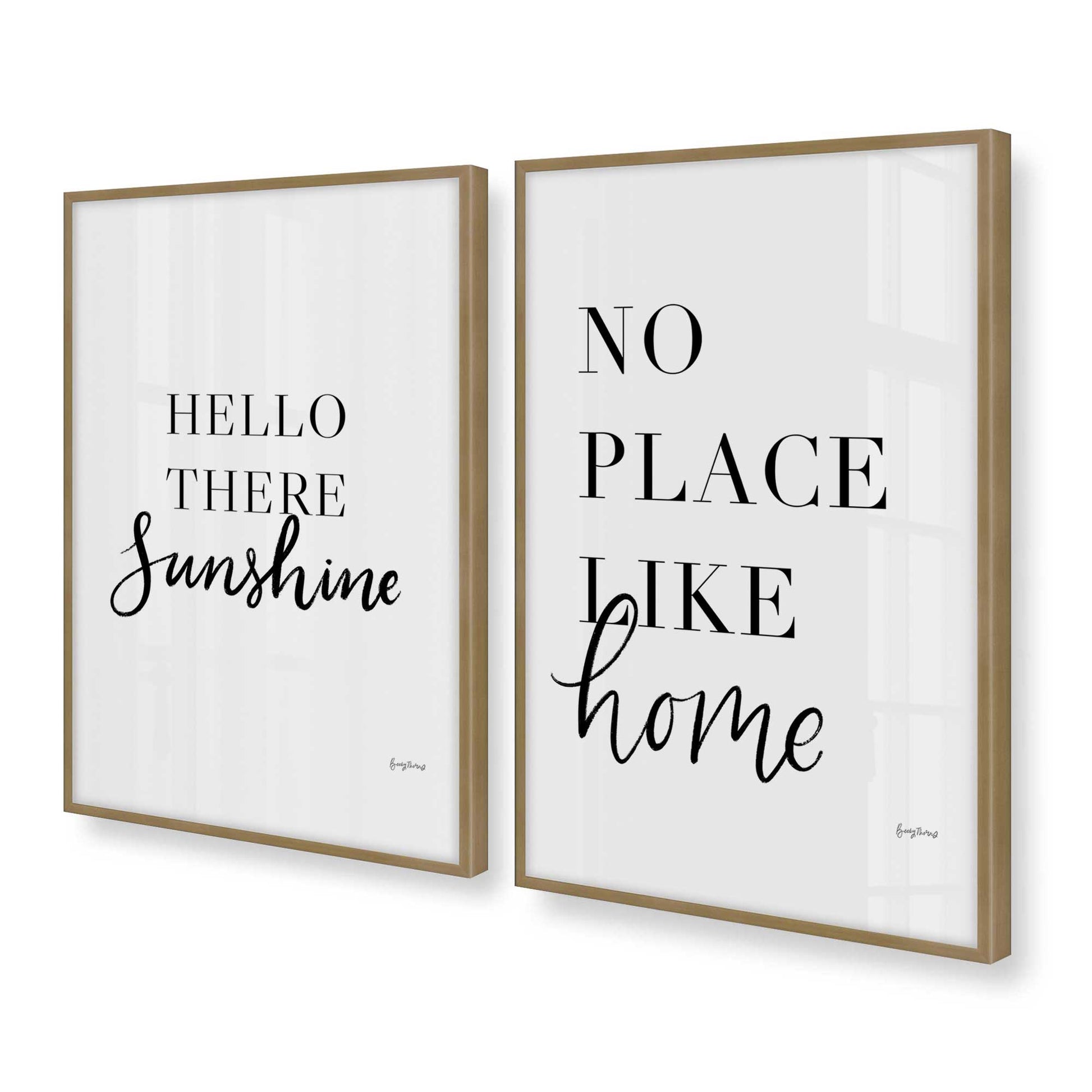 [Color:Brushed Gold], Picture of art in a Brushed Gold frame at an angle