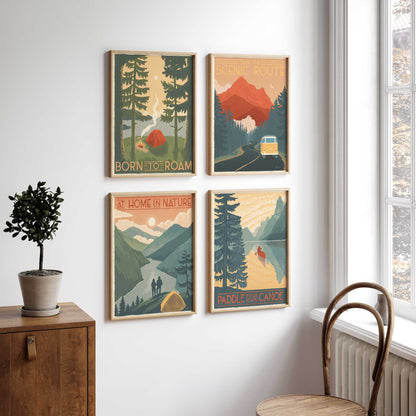 Explore the Outdoors Canvas Print, Set of 4