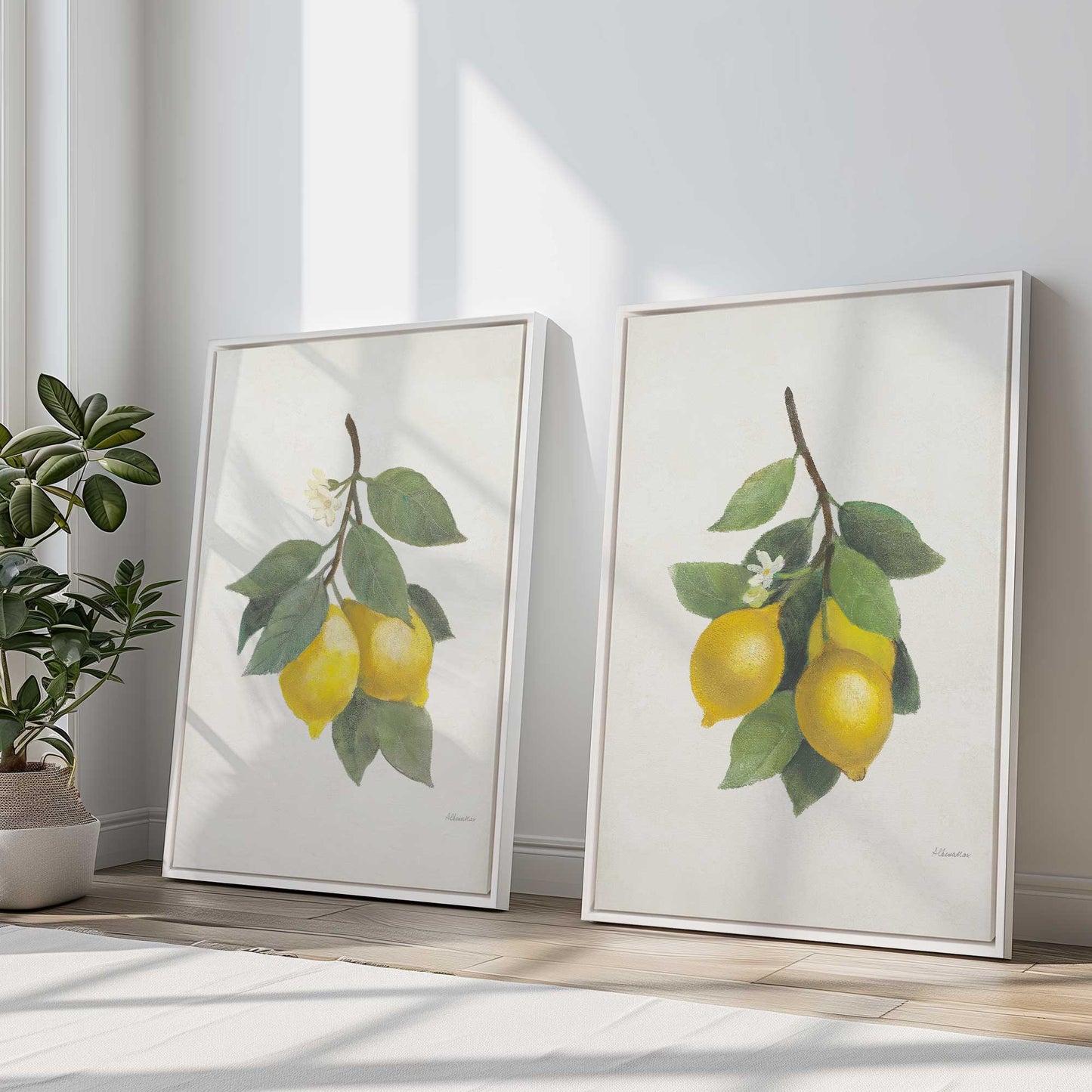 Fresh Lemons Duo Canvas Print, Set of 2