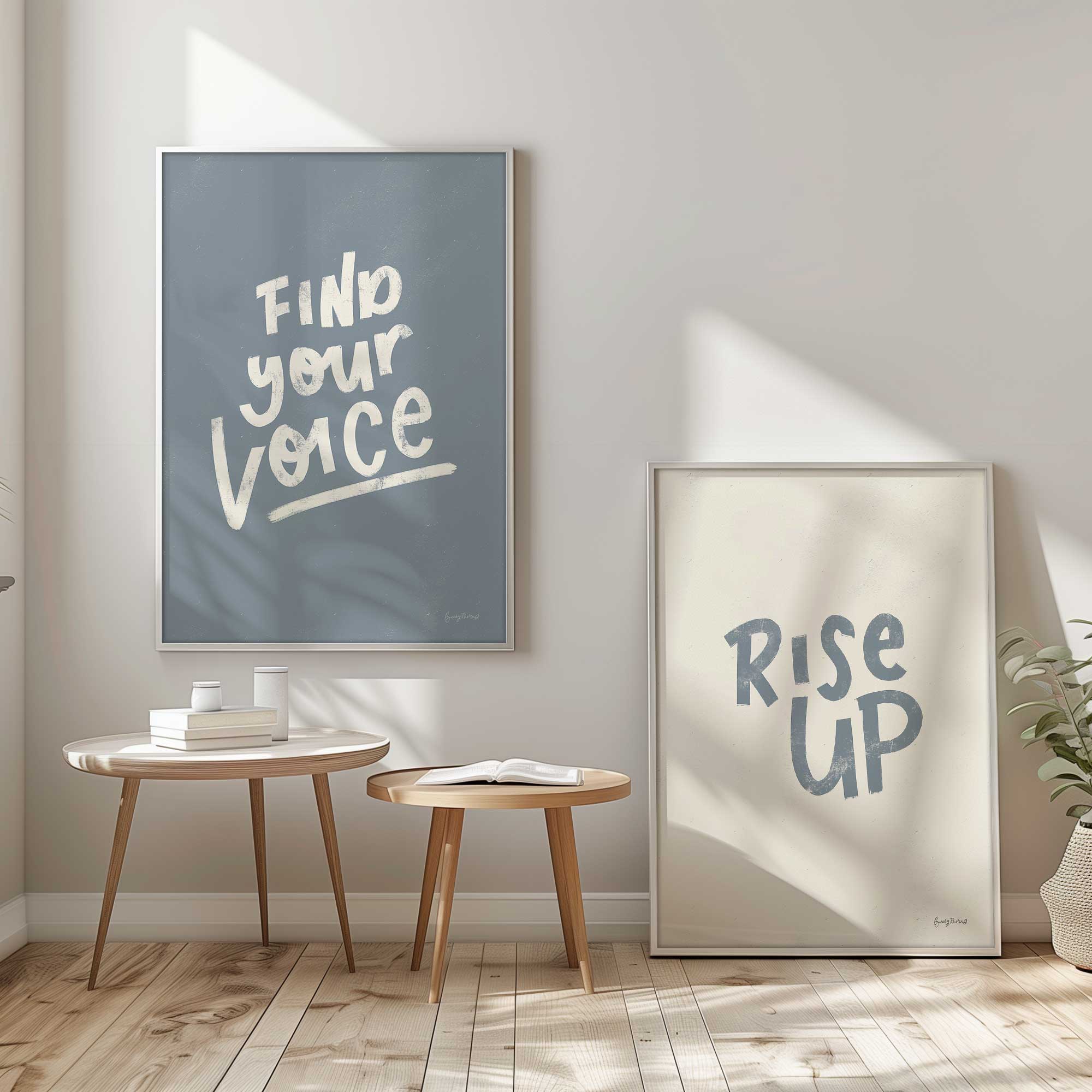 Modern motivational quotes set of 2 framed art prints 