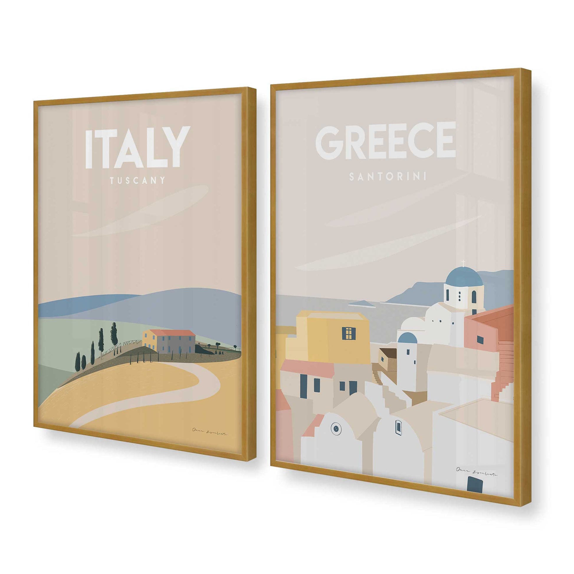 [Color:Polished Gold], Picture of art in a Polished Gold frame at an angle