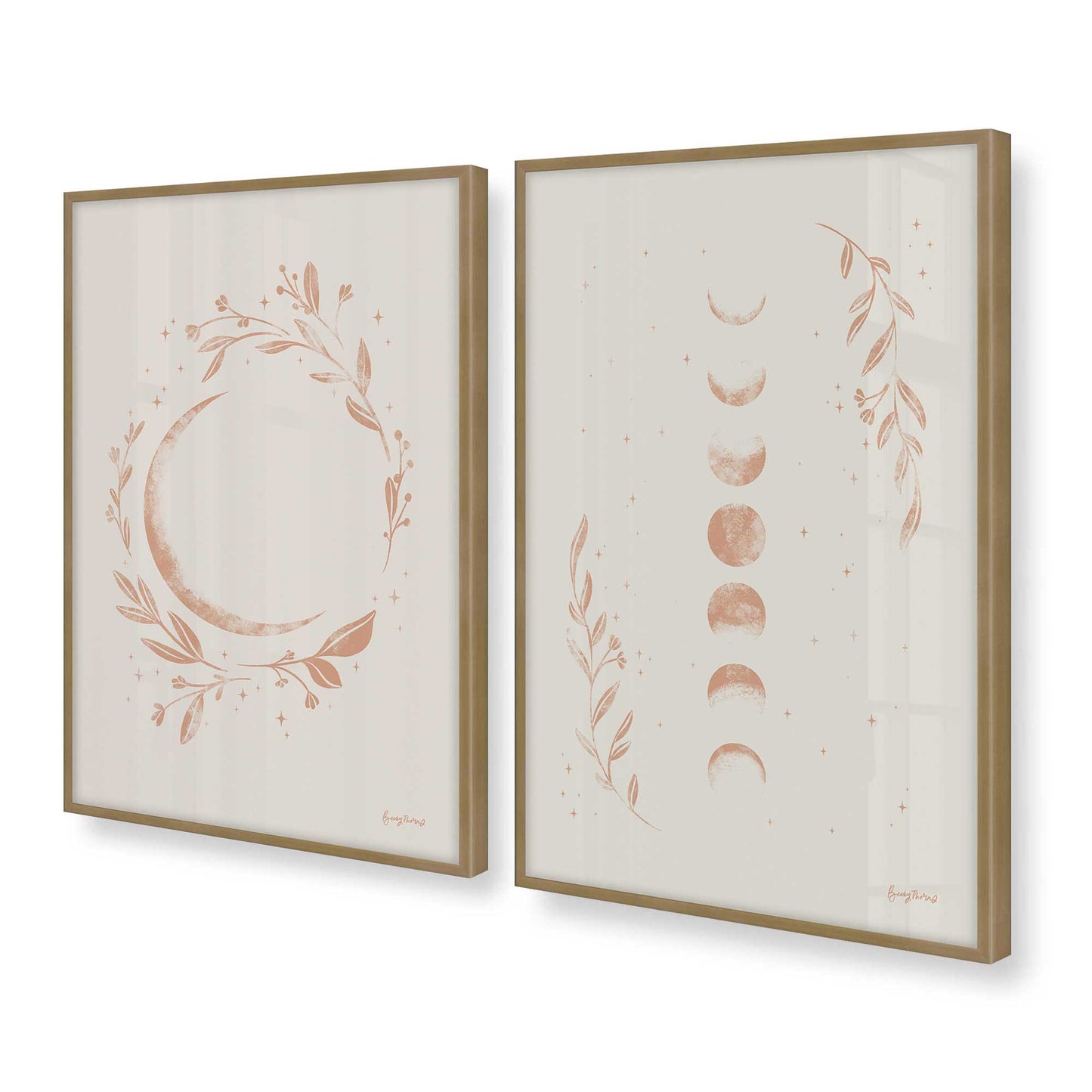 [Color:Brushed Gold], Picture of art in a Brushed Gold frame at an angle