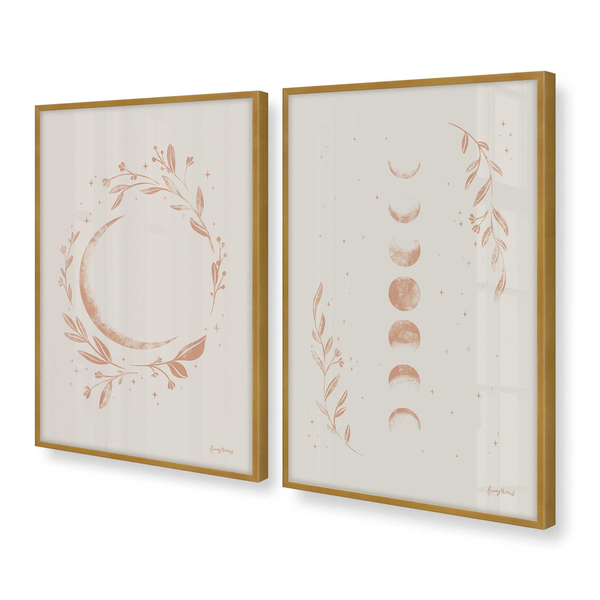 [Color:Polished Gold], Picture of art in a Polished Gold frame at an angle