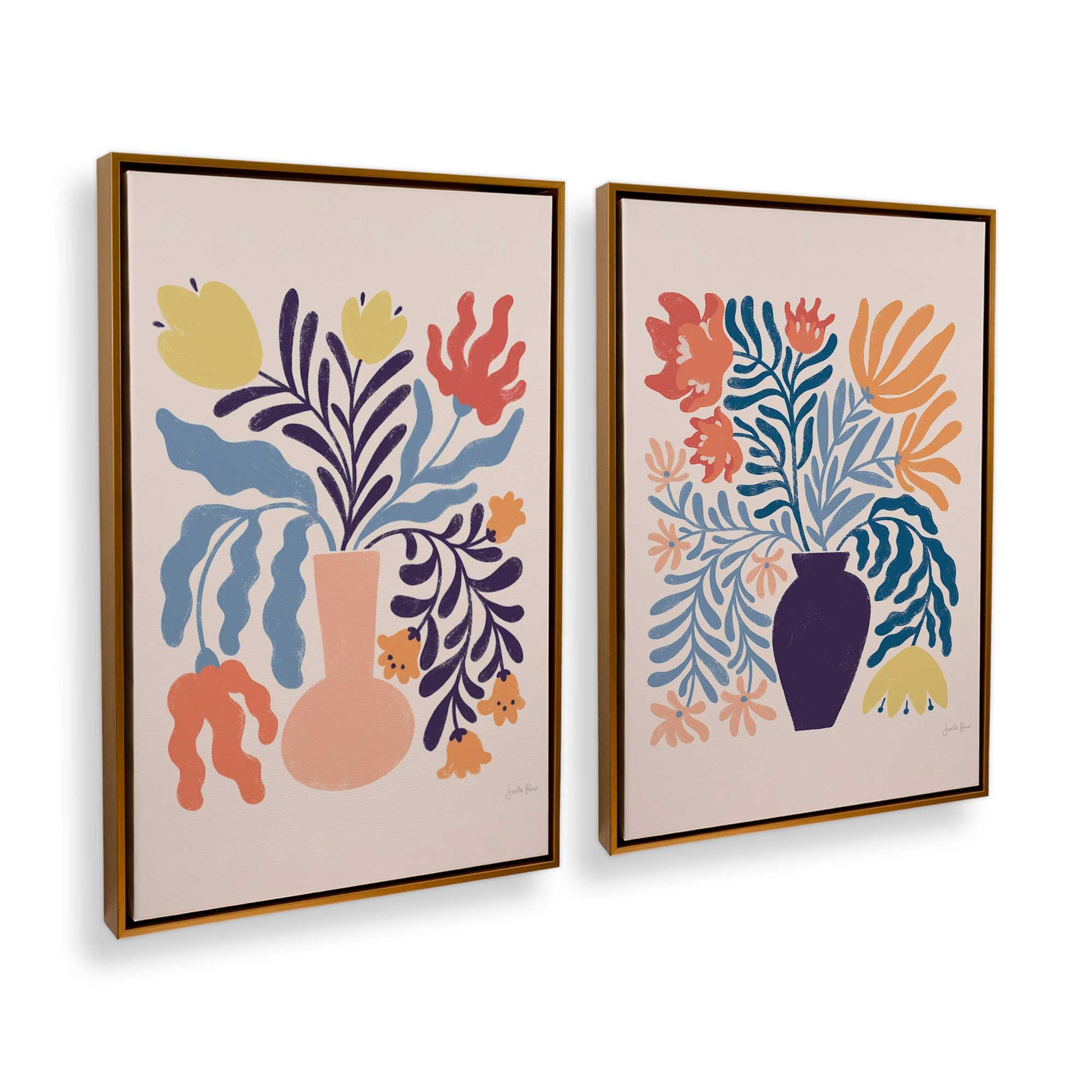 [Color:Polished Gold], Picture of art in a Polished Gold frame at an angle