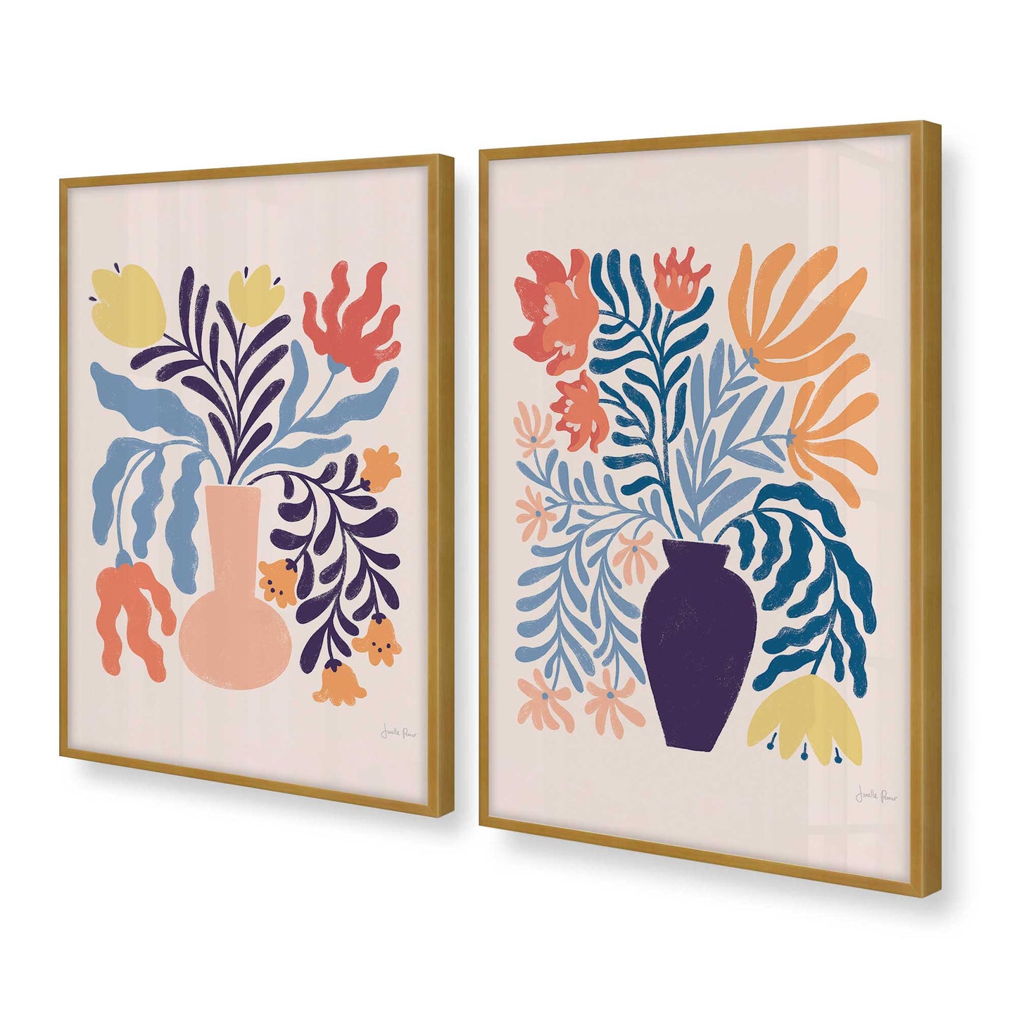 [Color:Polished Gold], Picture of art in a Polished Gold frame at an angle