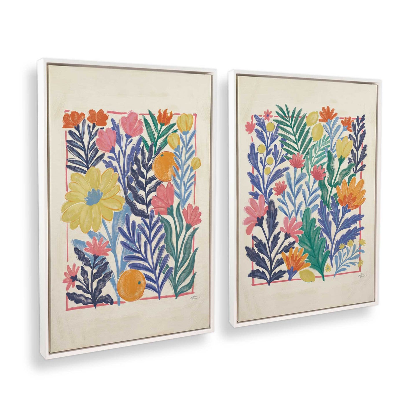 [Color:Opaque White], Picture of art in a White frame at an angle