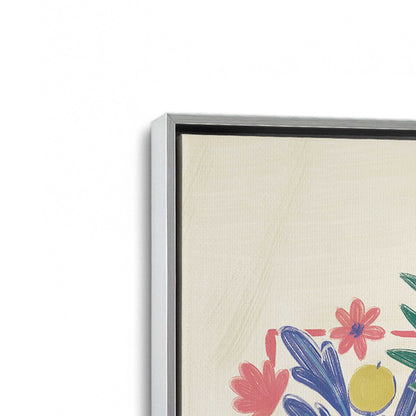 Vibrant Floral Scene Canvas Print, Set of 2