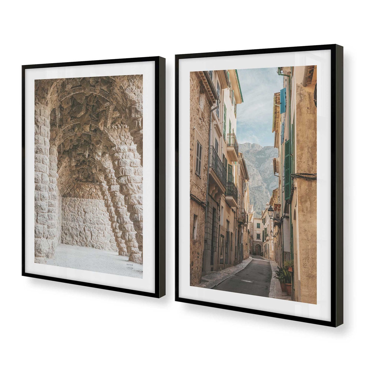 [Color:Satin Black], Picture of art in a Satin Black frame at an angle
