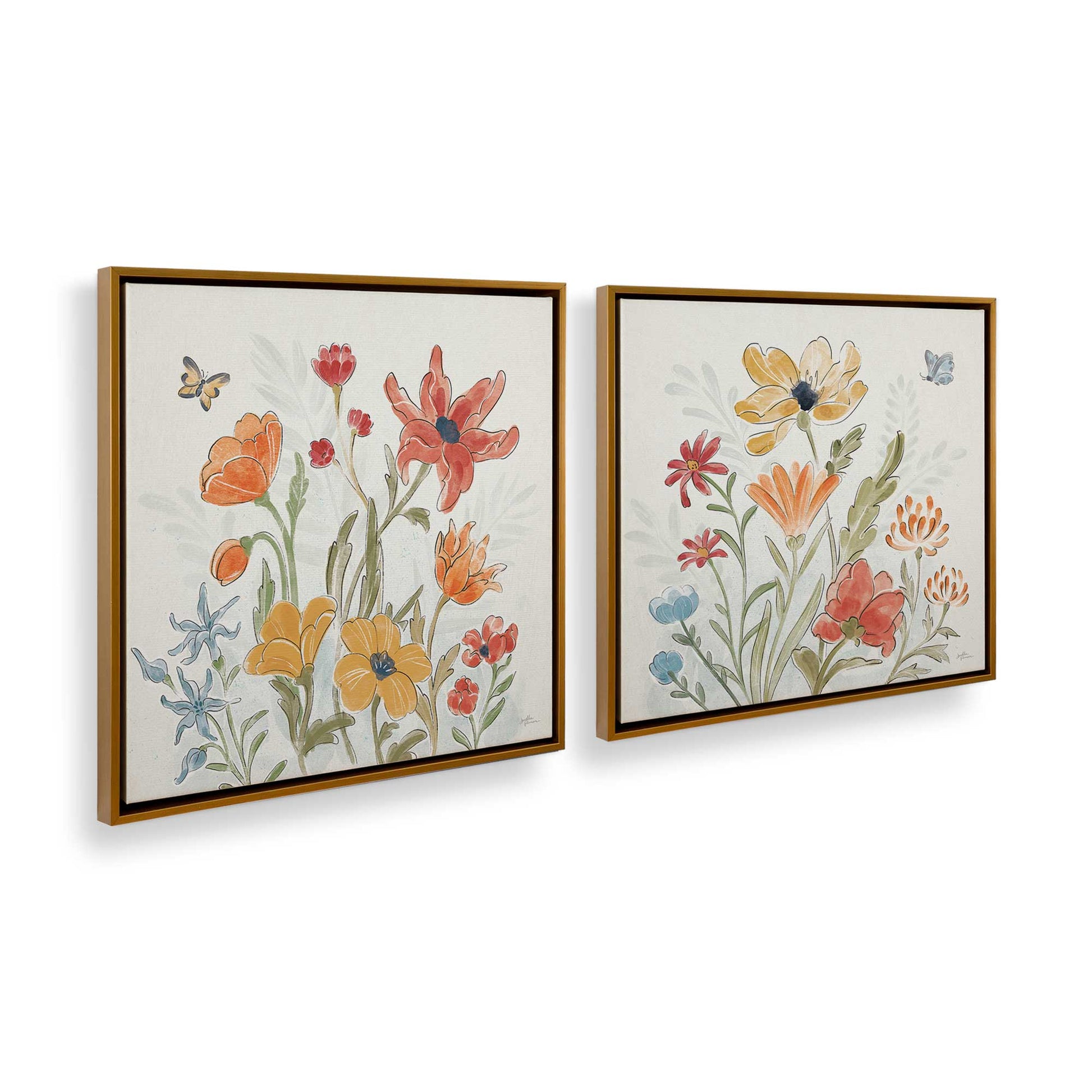 [Color:Polished Gold], Picture of art in a Polished Gold frame at an angle