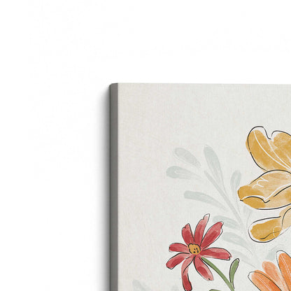 Summer Wildflowers Canvas Print, Set of 2