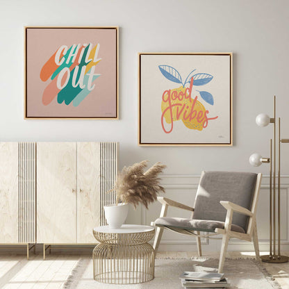 Positive Vibes Duo Canvas Print, Set of 2