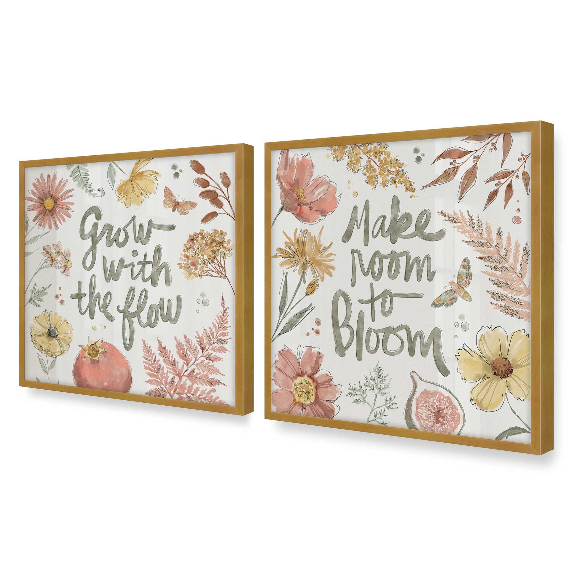 [Color:Polished Gold], Picture of art in a Polished Gold frame at an angle