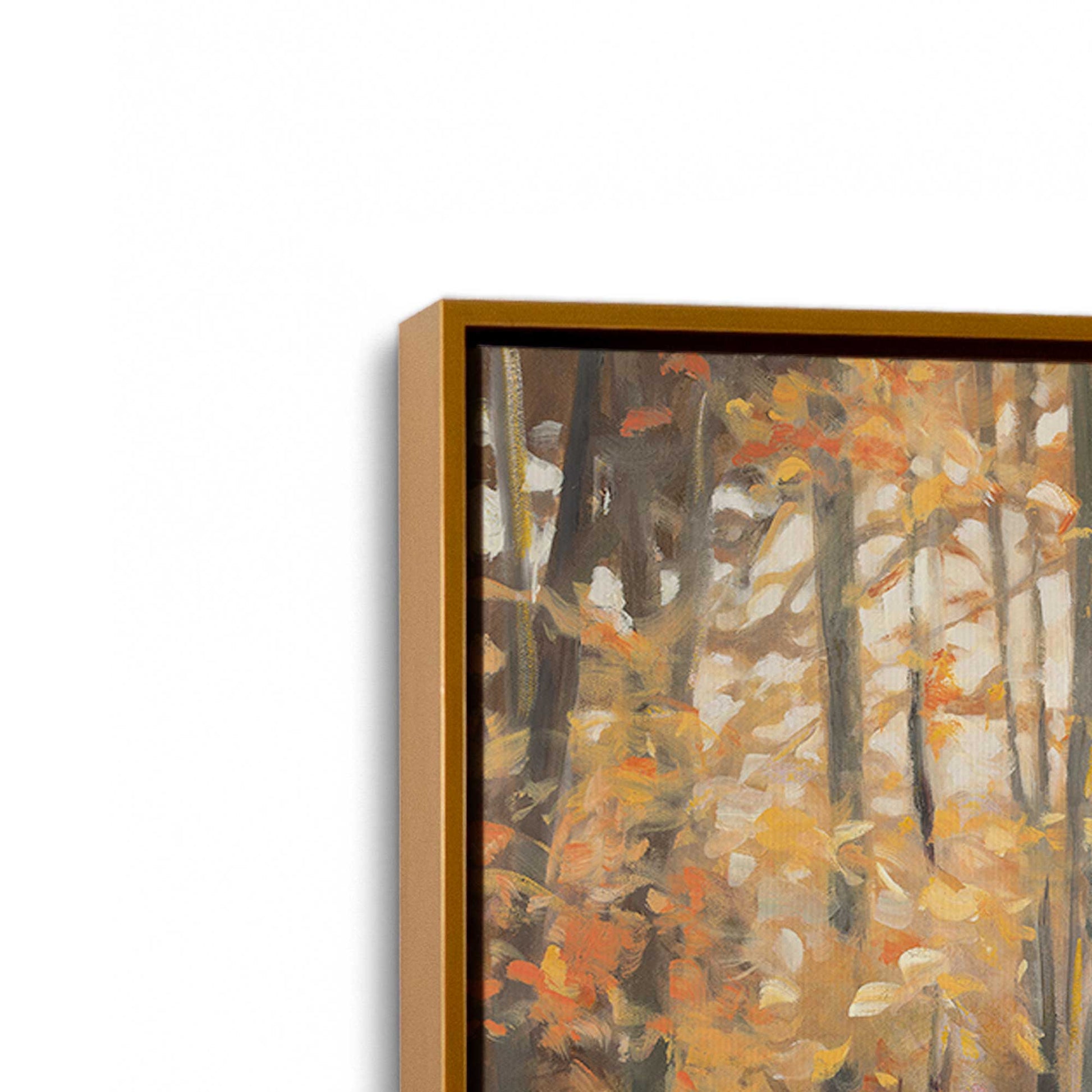 [Color:Polished Gold], Picture of art in a Polished Gold frame at an angle
