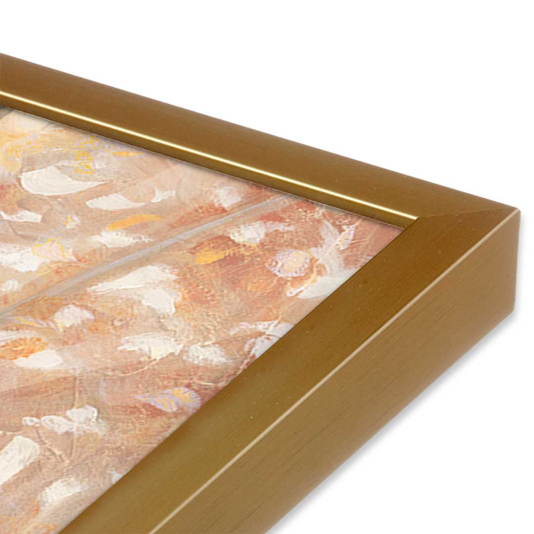 [Color:Polished Gold], Picture of art in a Polished Gold frame at an angle