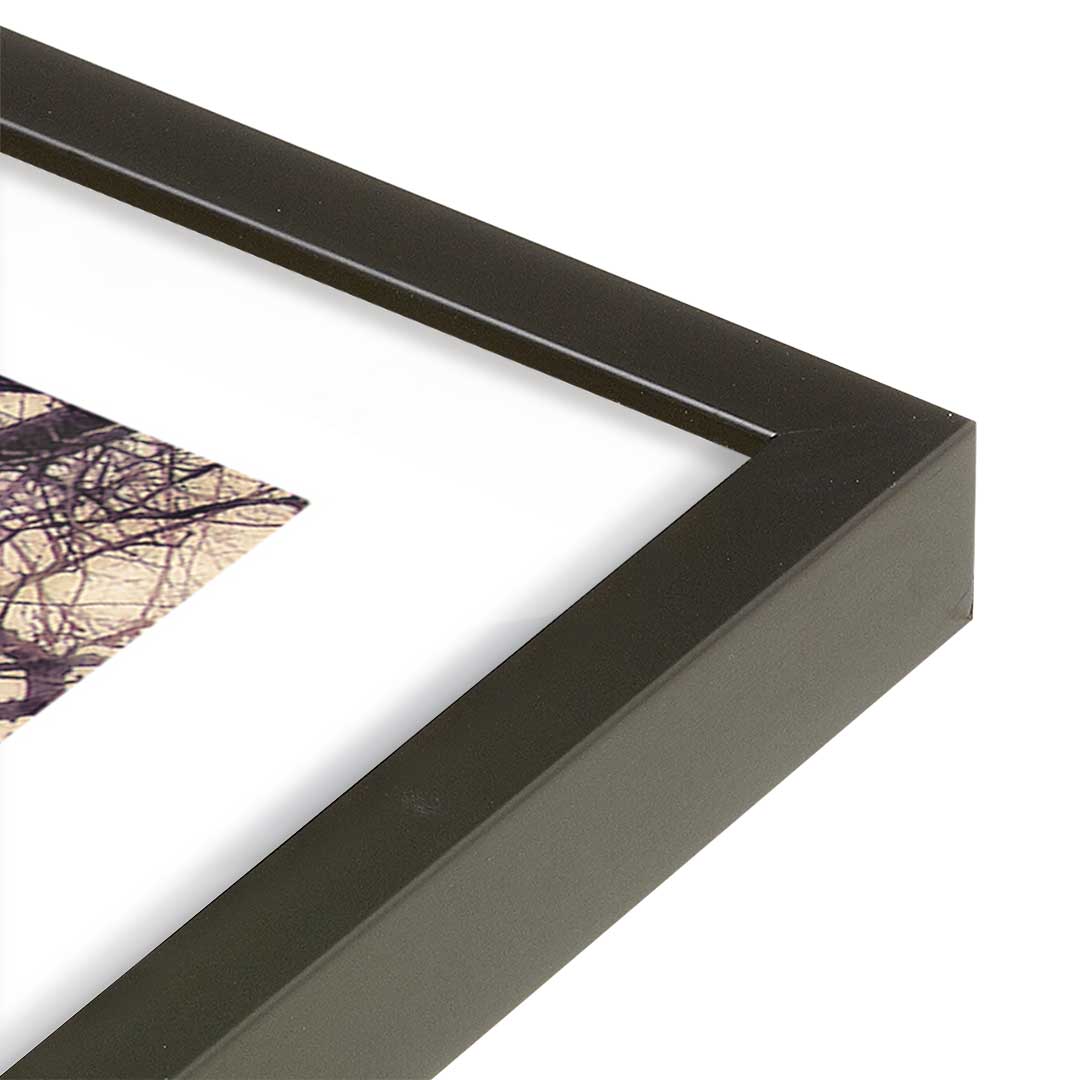 [Color:Satin Black], Picture of art in a Satin Black frame at an angle