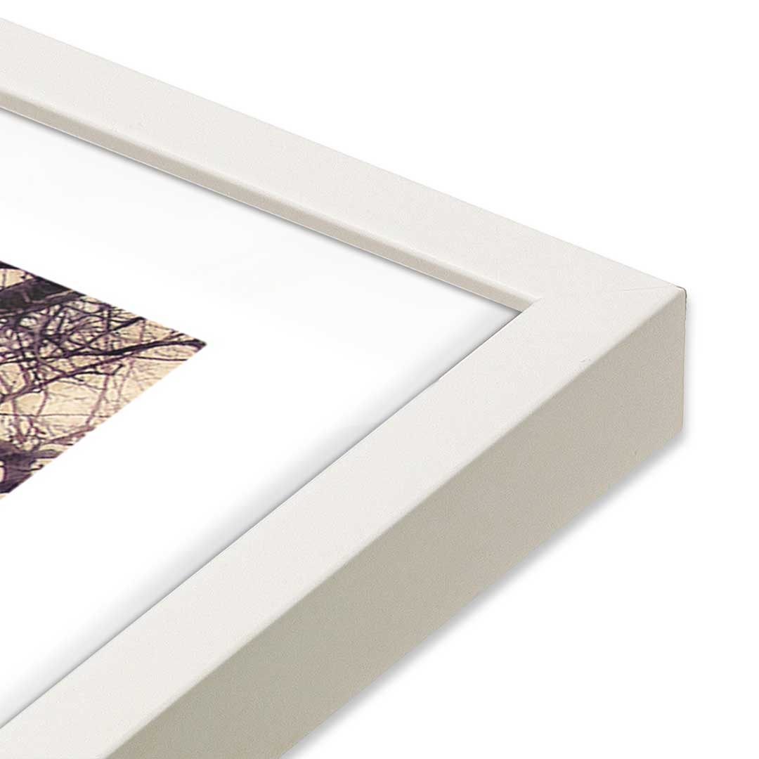 [Color:Opaque White], Picture of art in a Opaque White frame at an angle