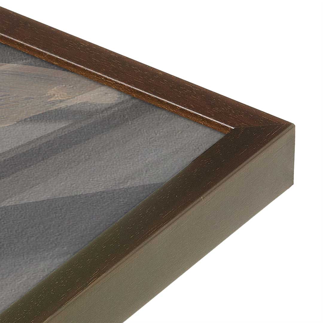 [Color:Brown], Picture of art in a Brown frame at an angle
