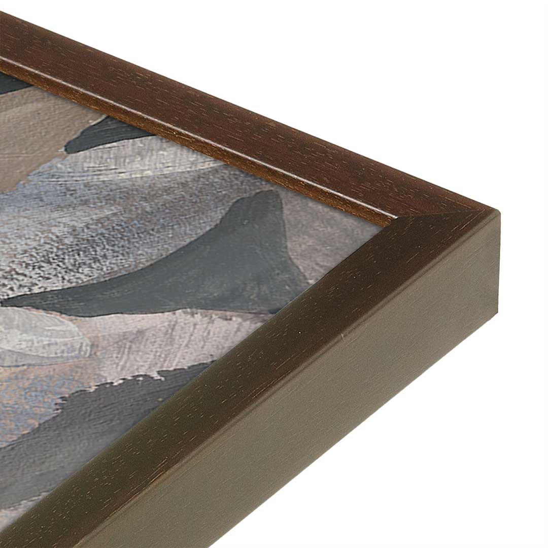 [Color:Brown], Picture of art in a Brown frame at an angle