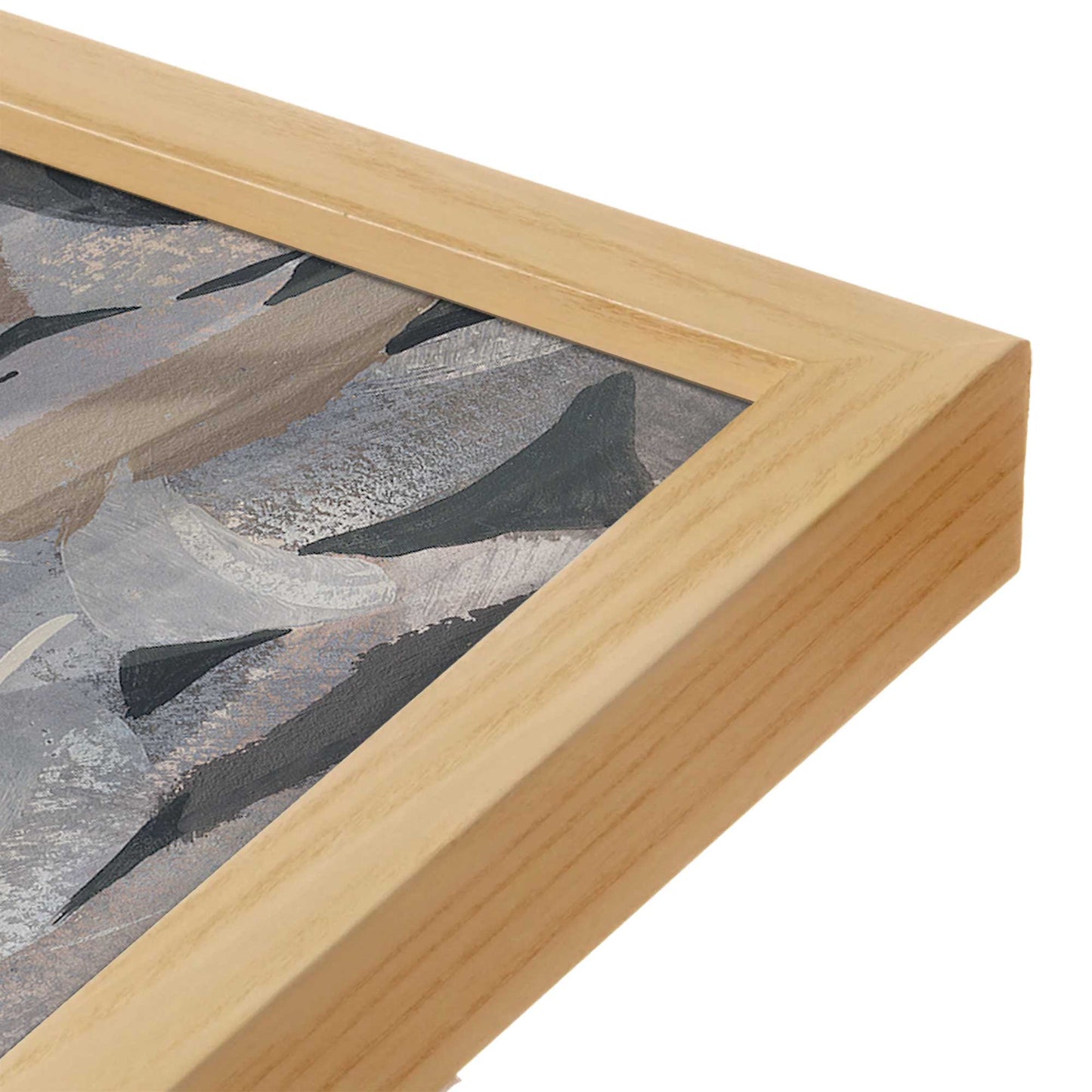 [Color:American Maple], Picture of art in a American Maple frame at an angle