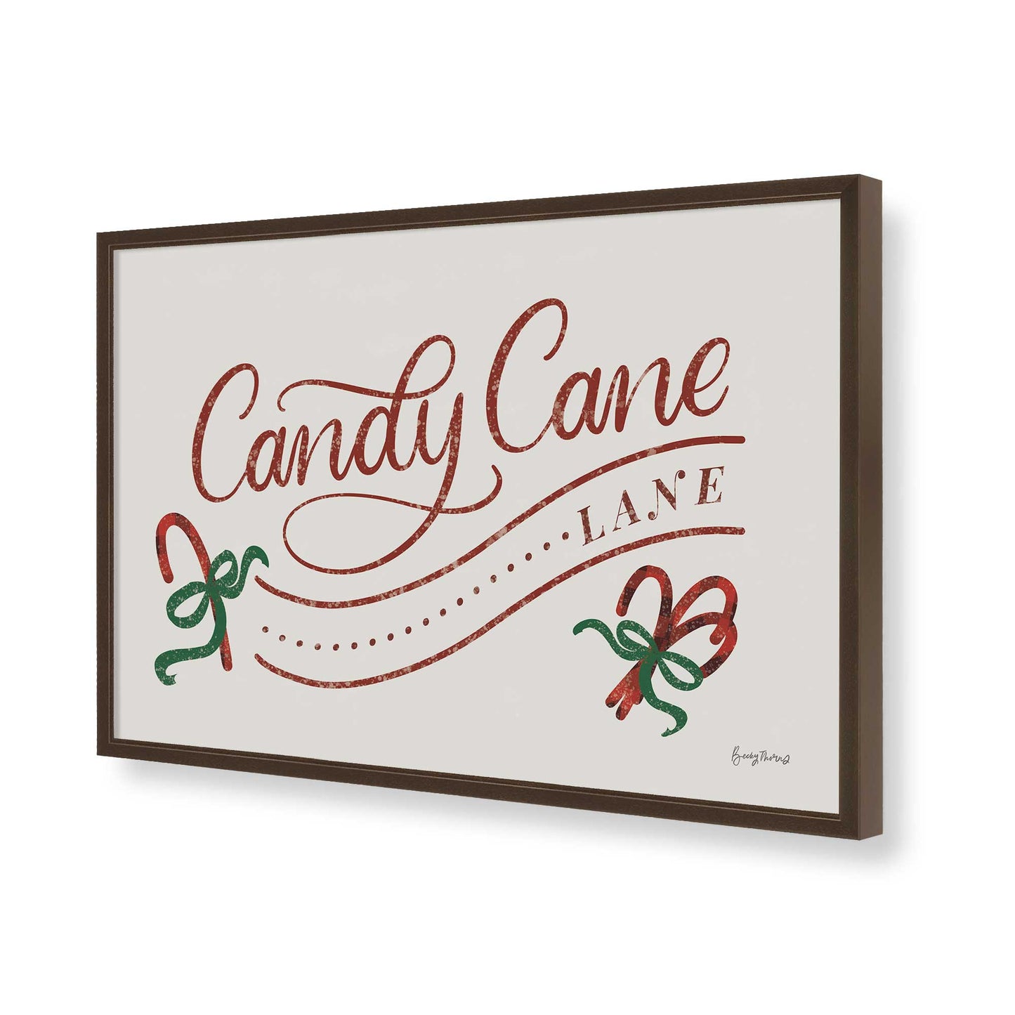 [Color:Brown], Picture of art in a Brown frame of the corner