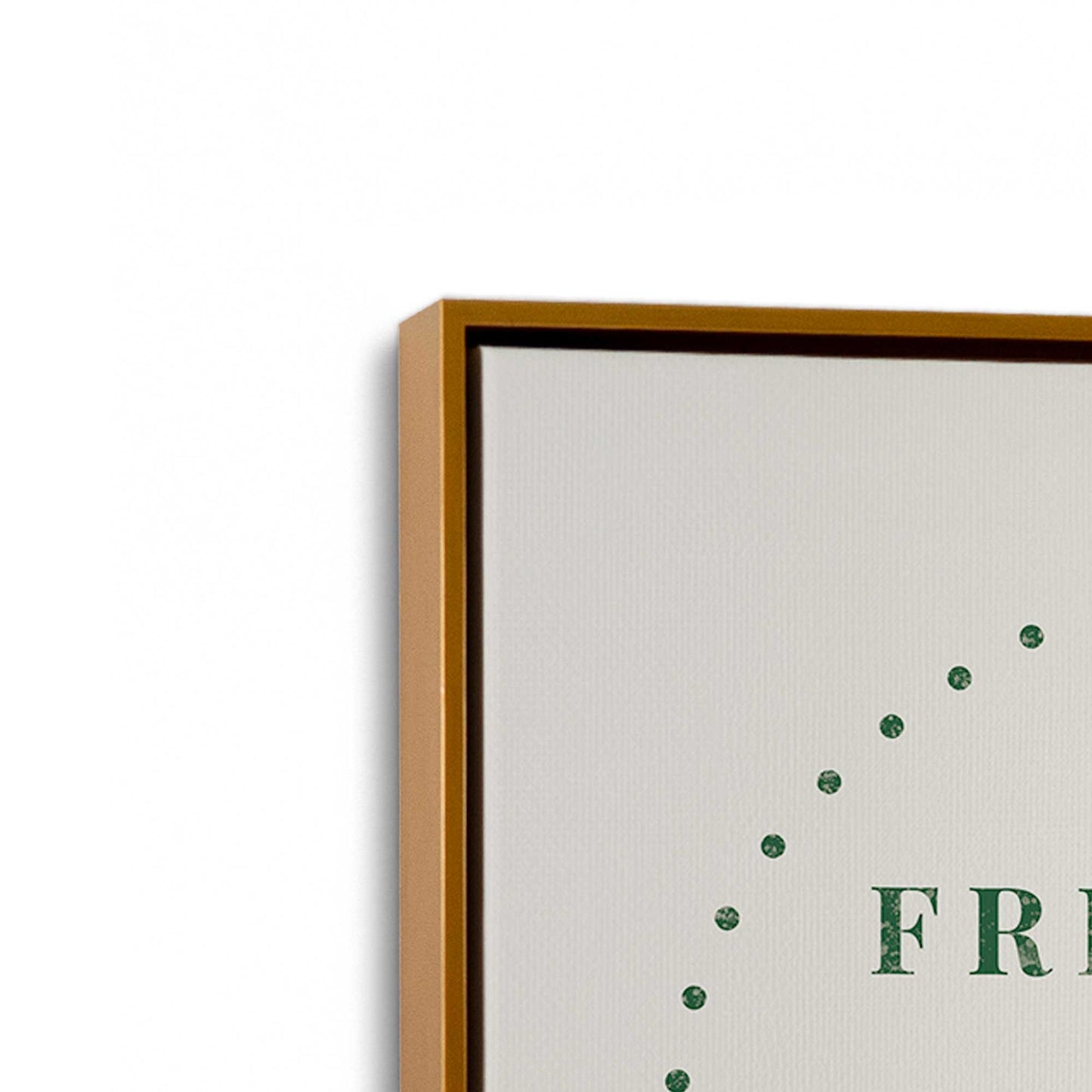 [Color:Polished Gold], Picture of art in a Polished Gold frame at an angle