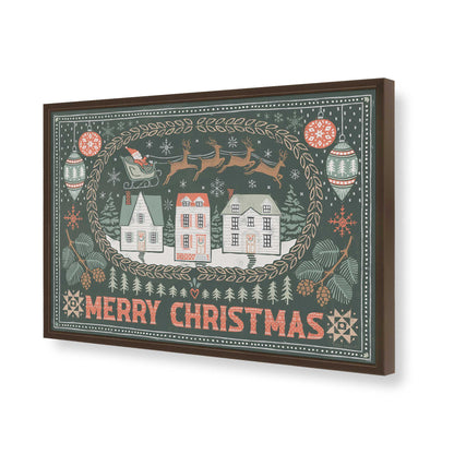 [Color:Brown], Picture of art in a Brown frame of the corner