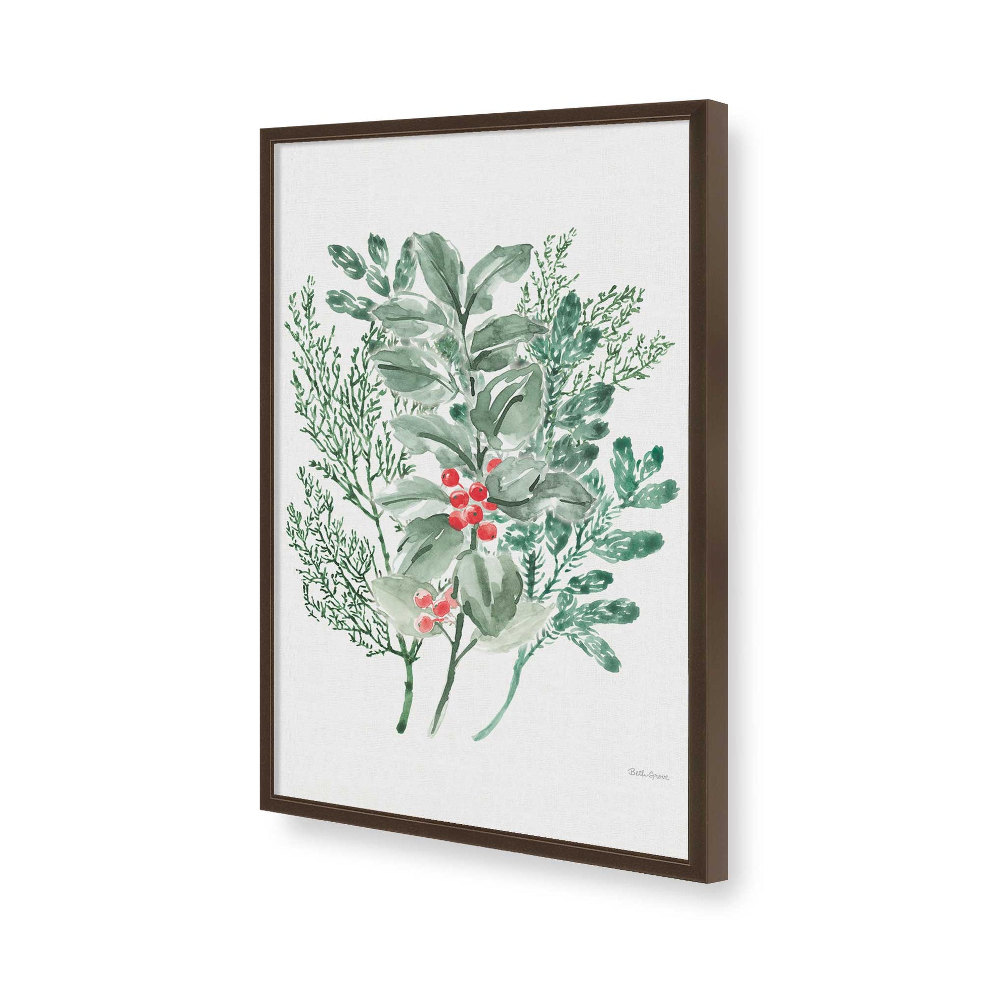 [Color:Brown], Picture of art in a Brown frame of the corner