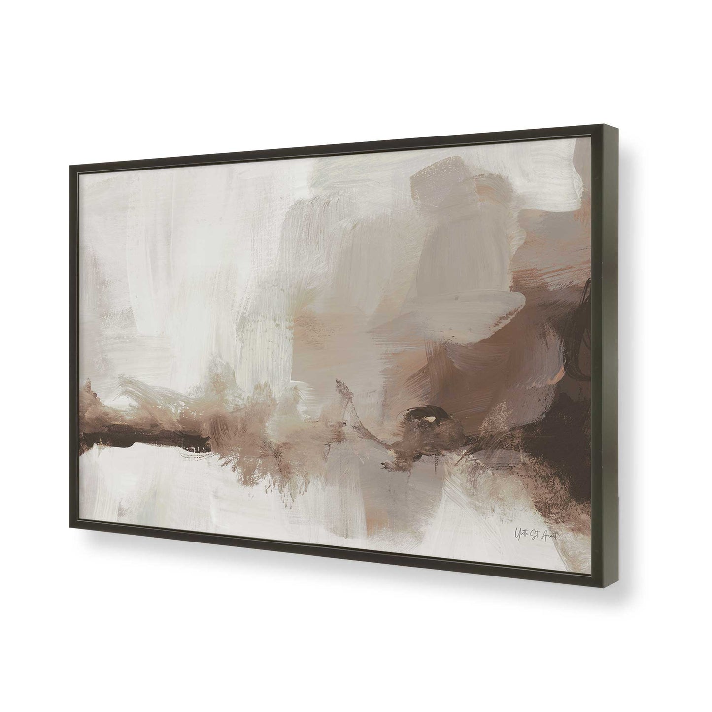 [Color:Satin Black], Picture of art in a Satin Black frame of the corner