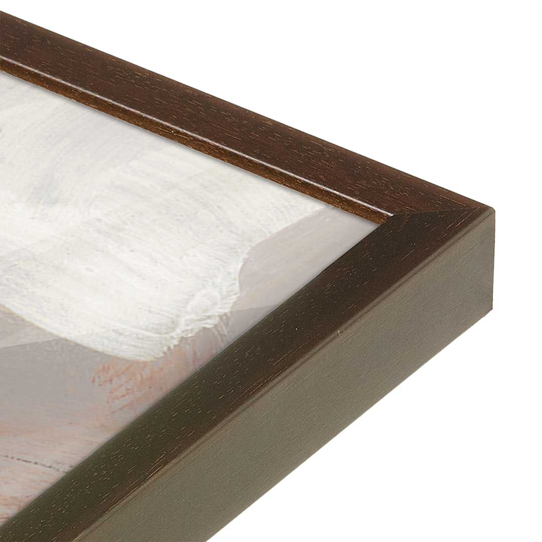 [Color:Brown], Picture of art in a Brown frame at an angle