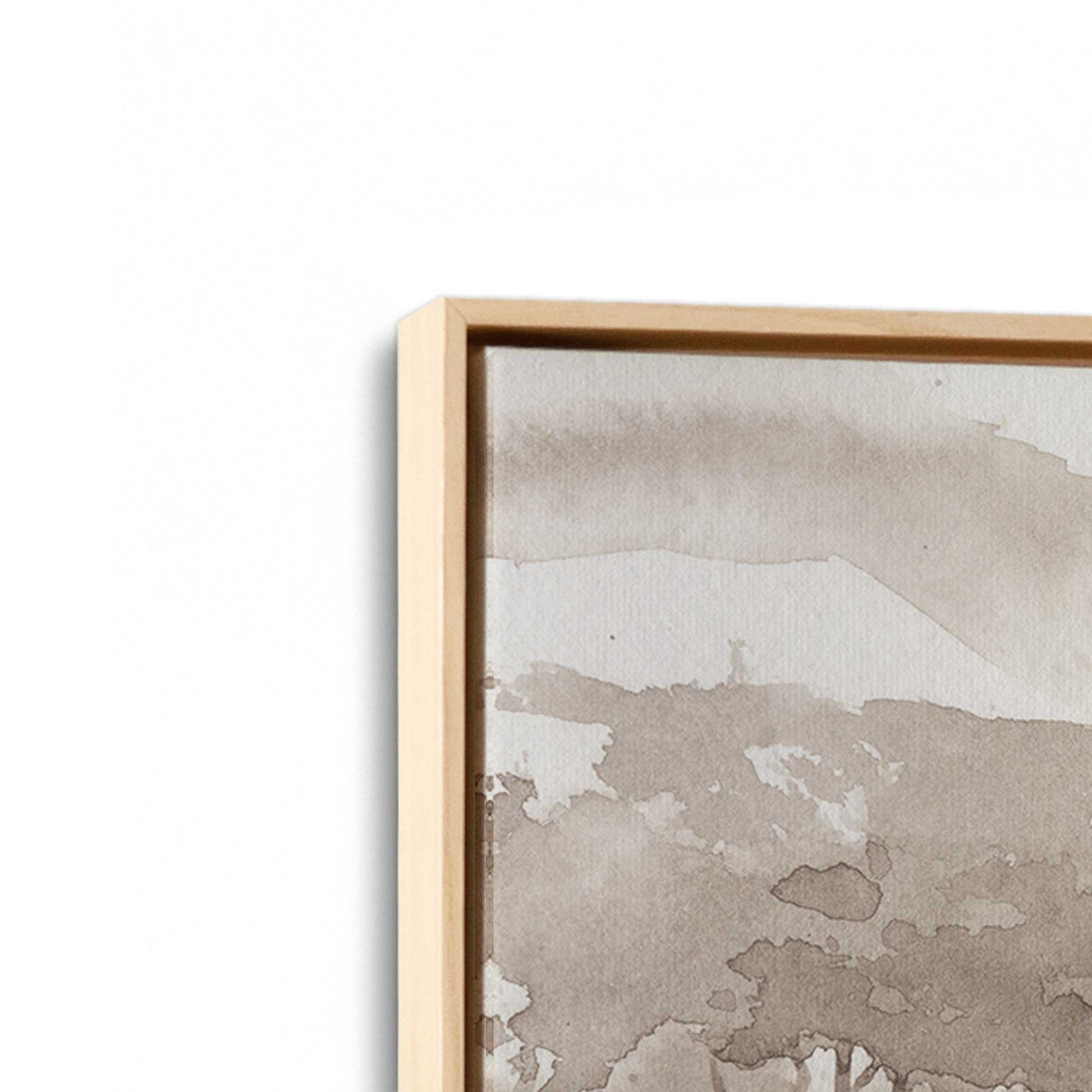 [Color:American Maple], Picture of art in a American Maple frame at an angle