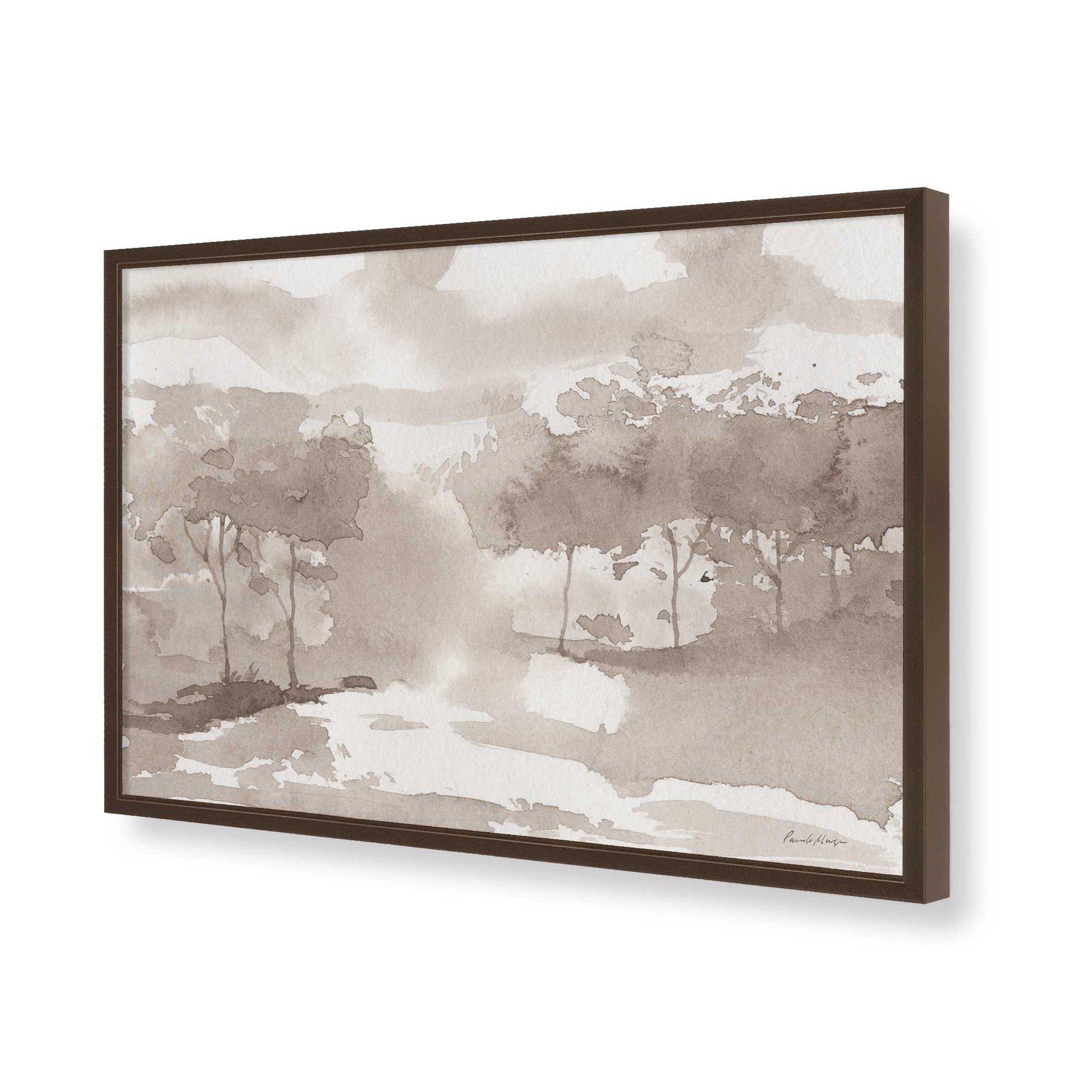 [Color:Brown], Picture of art in a Brown frame of the corner