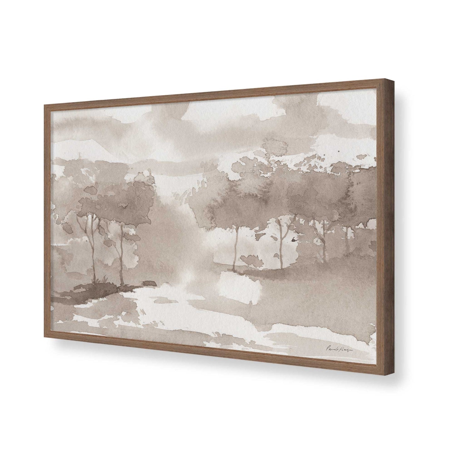 [Color:Walnut], Picture of art in a Walnut frame of the corner