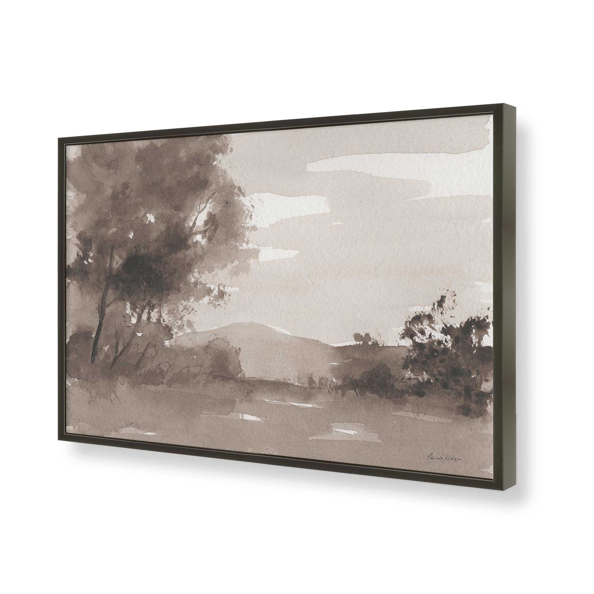 [Color:Satin Black], Picture of art in a Satin Black frame of the corner