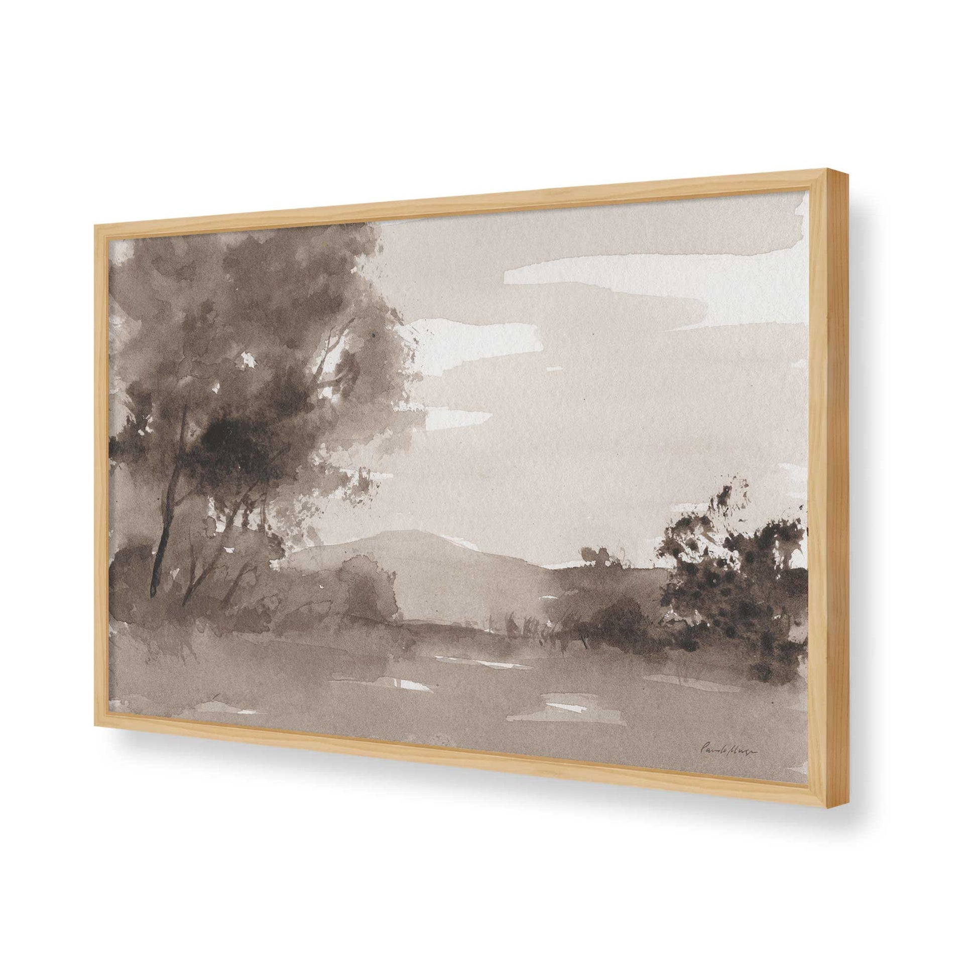 [Color:American Maple], Picture of art in a American Maple frame of the corner