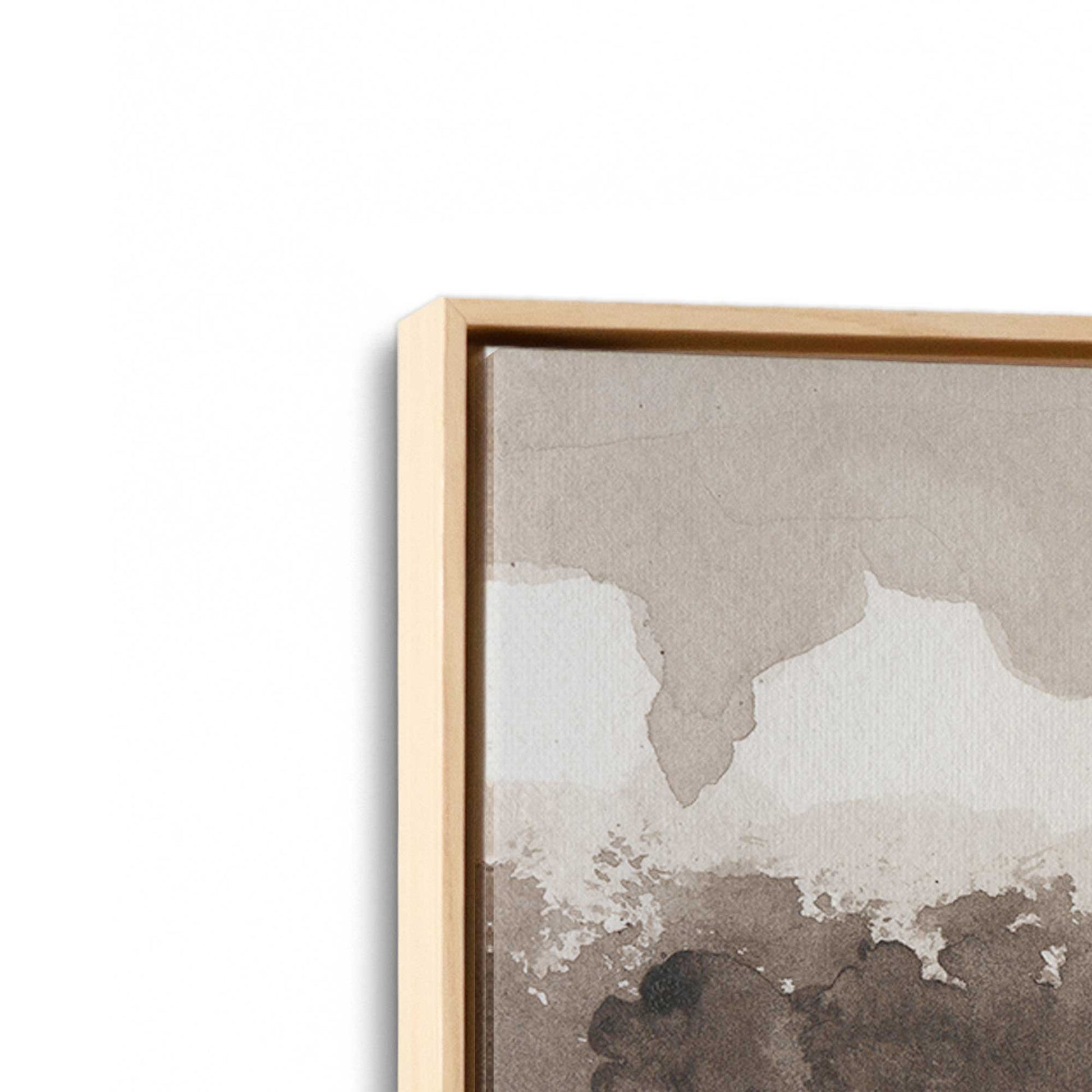 [Color:American Maple], Picture of art in a American Maple frame at an angle