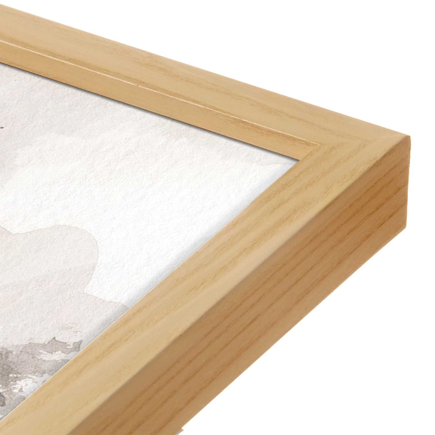 [Color:American Maple], Picture of art in a American Maple frame at an angle