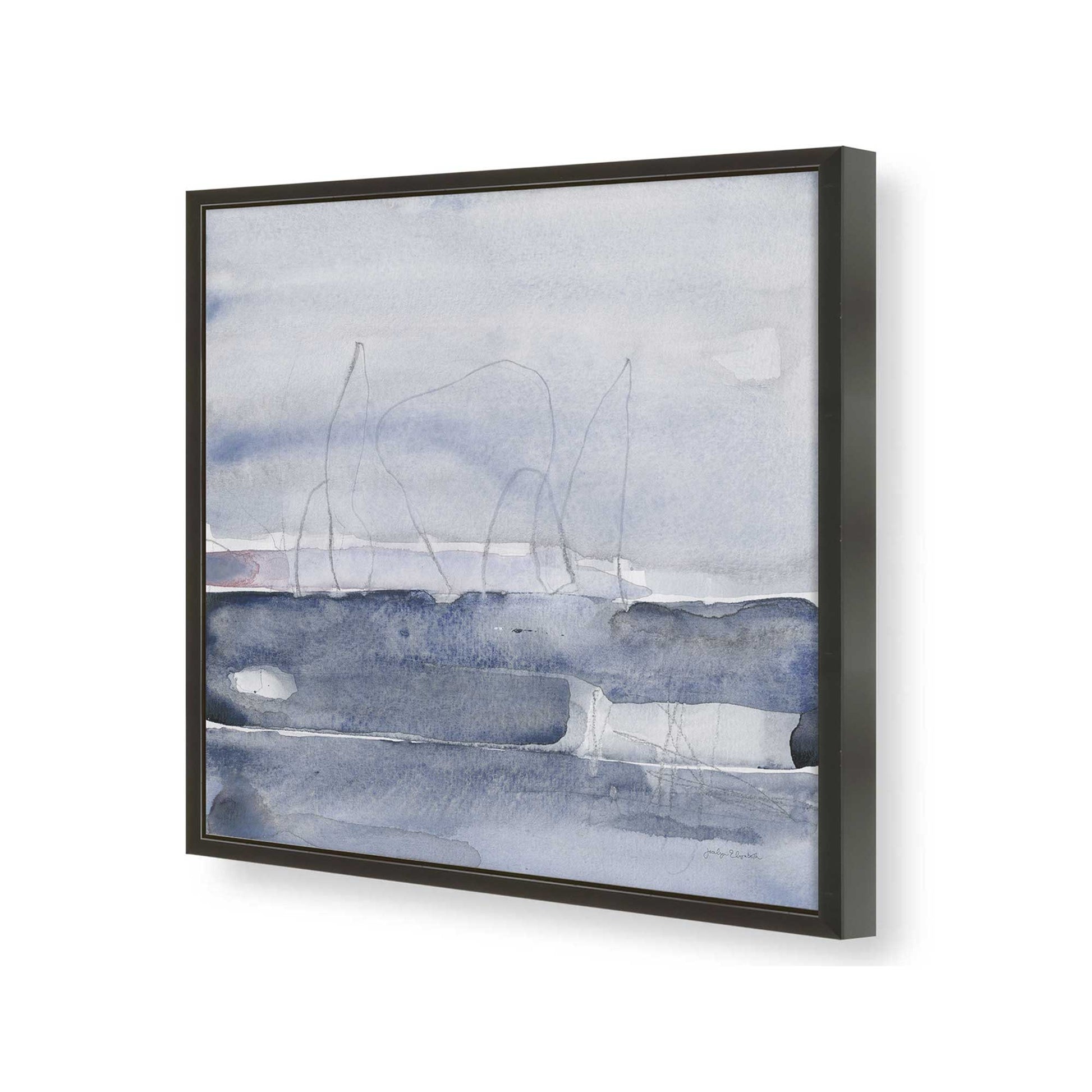 [Color:Satin Black], Picture of art in a Satin Black frame of the corner