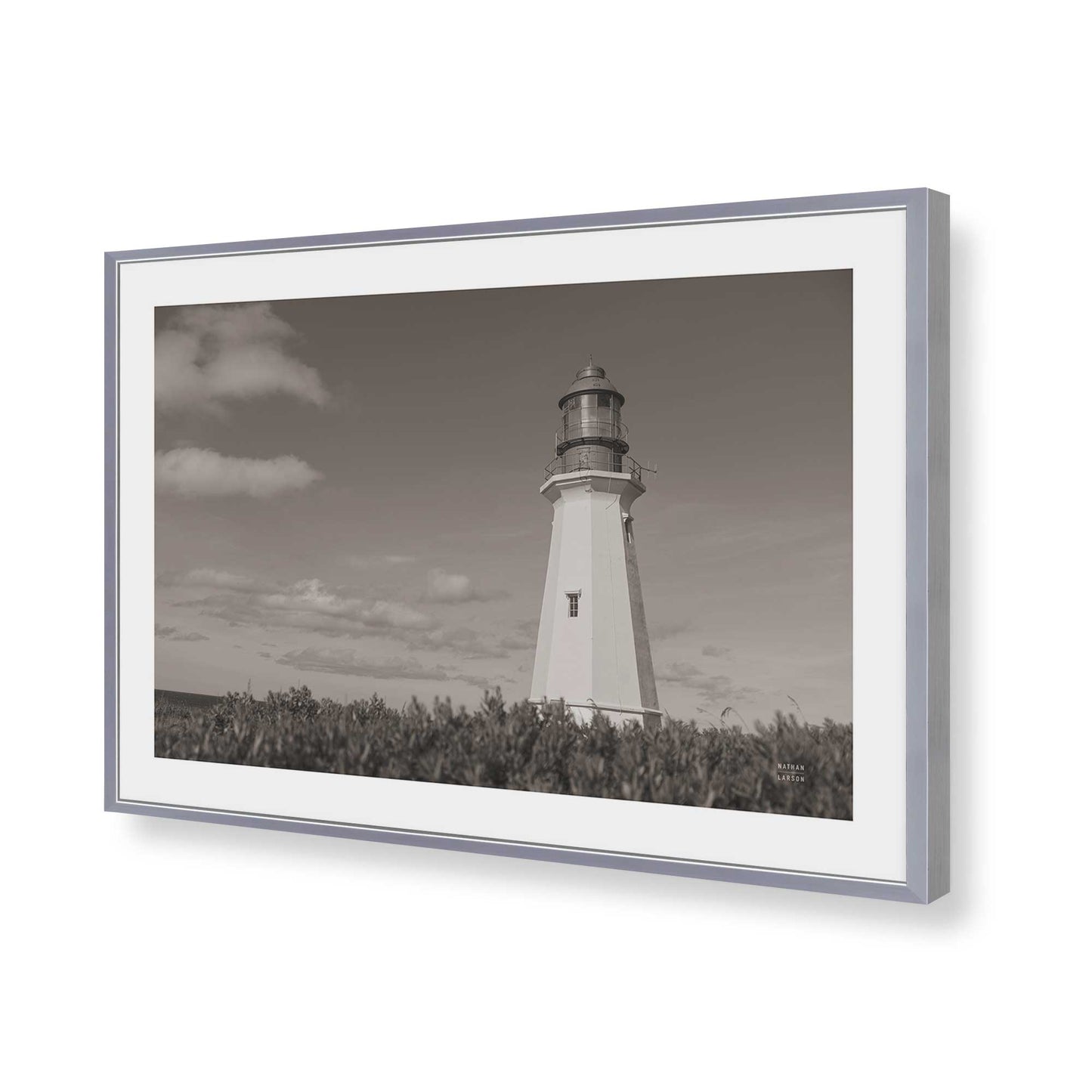 [Color:Polished Chrome], Picture of art in a Polished Chrome frame of the corner