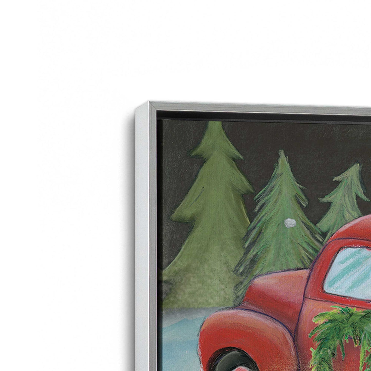 [Color:Polished Chrome], Picture of art in a Polished Chrome frame at an angle