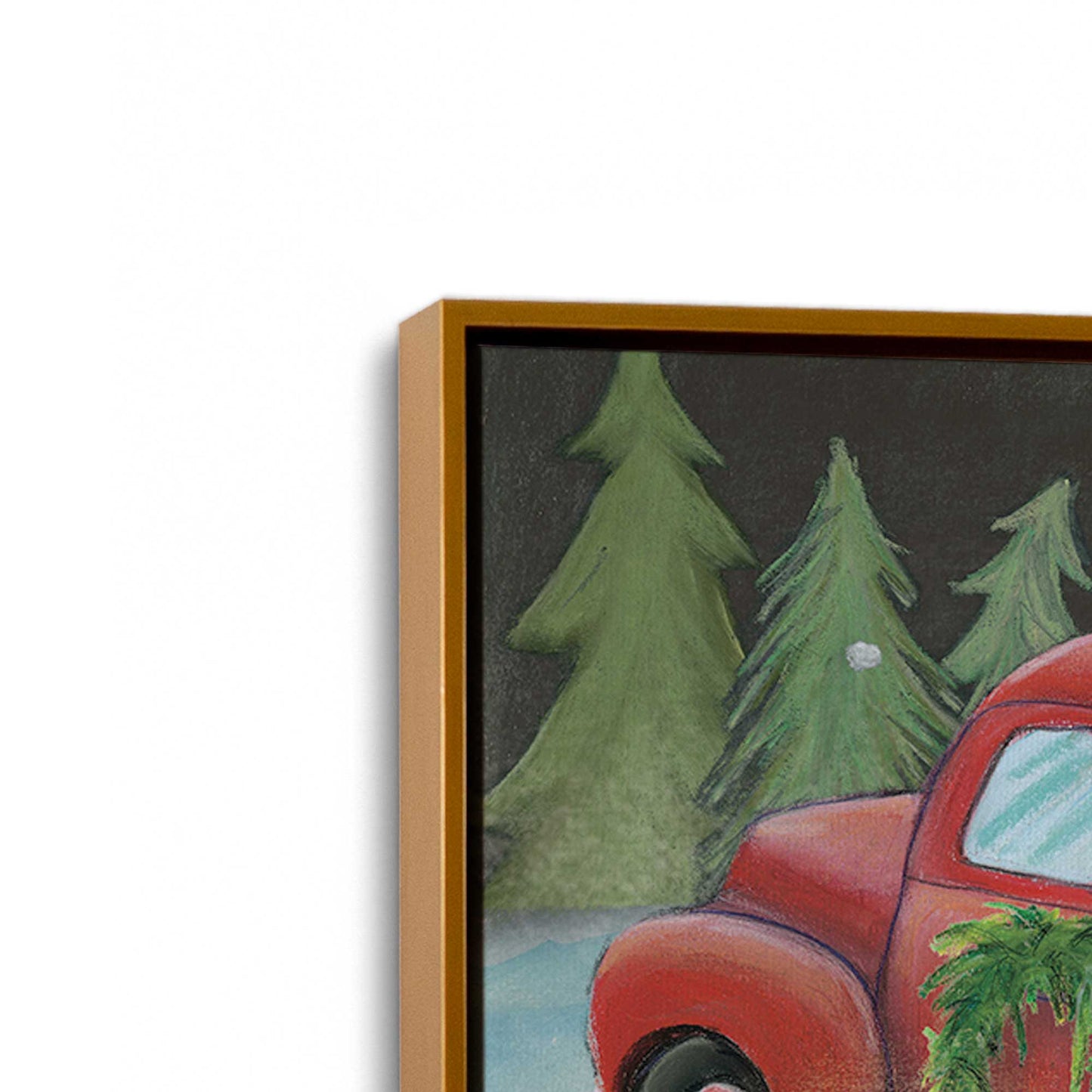 [Color:Polished Gold], Picture of art in a Polished Gold frame at an angle