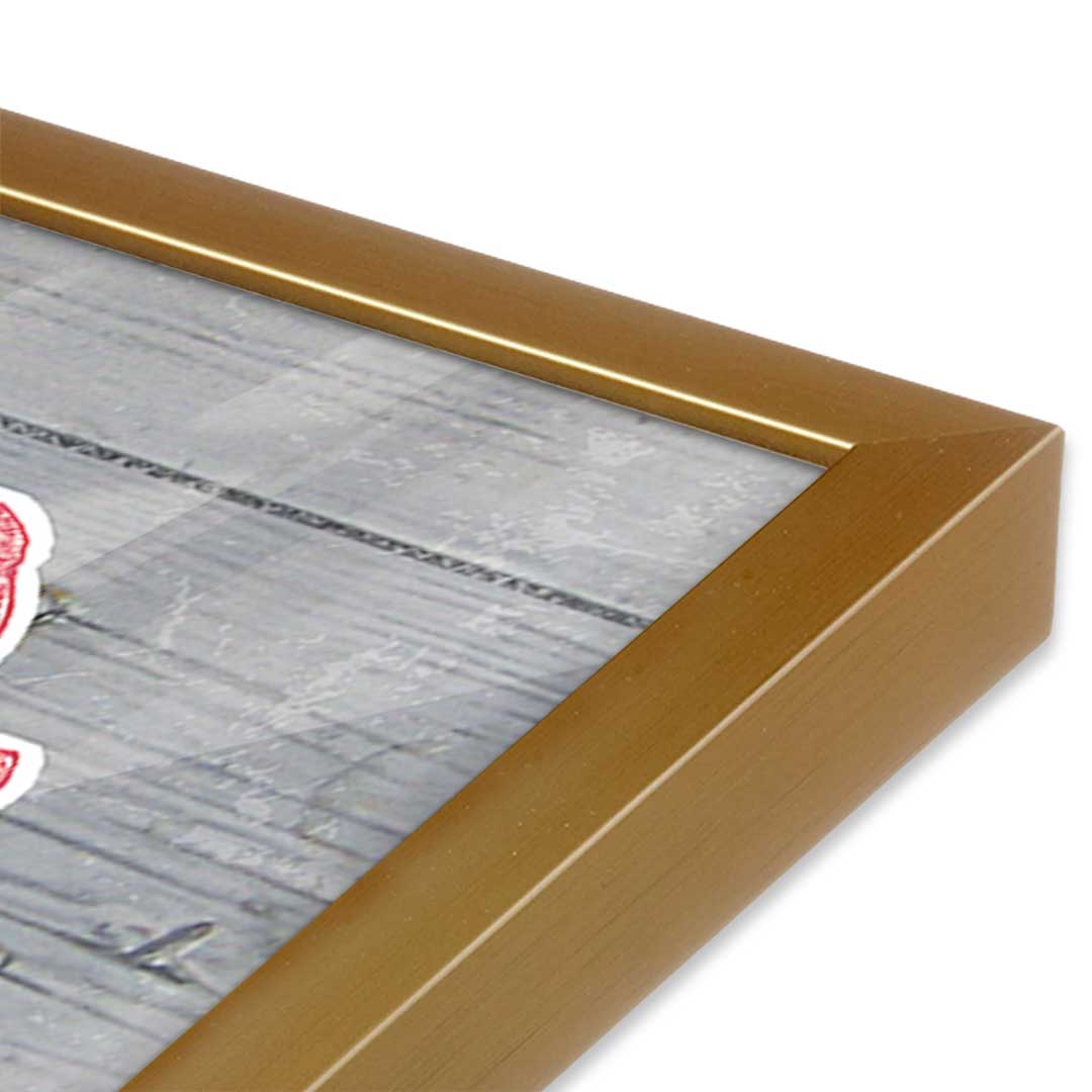 [Color:Polished Gold], Picture of art in a Polished Gold frame at an angle