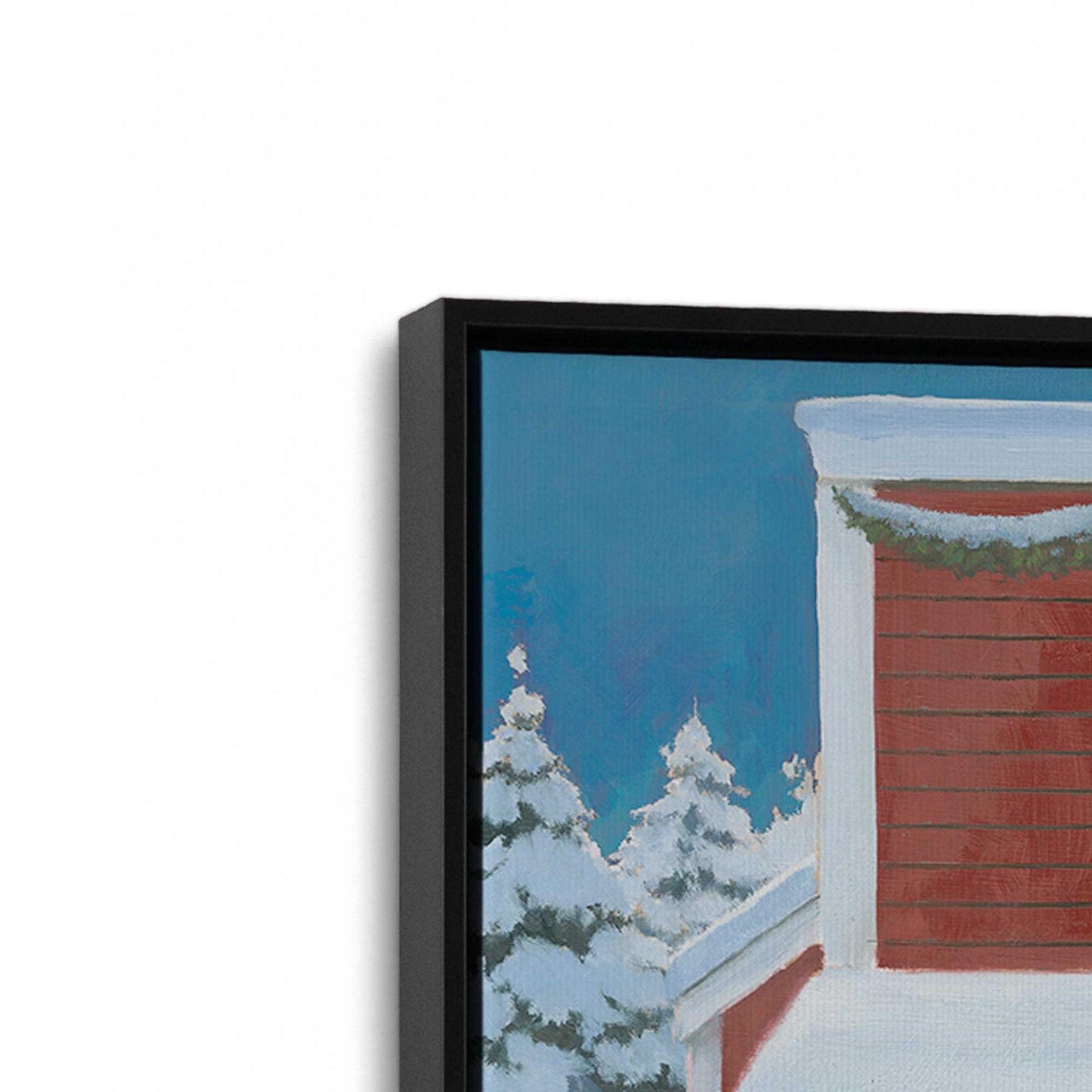 [Color:Satin Black], Picture of art in a Satin Black frame at an angle