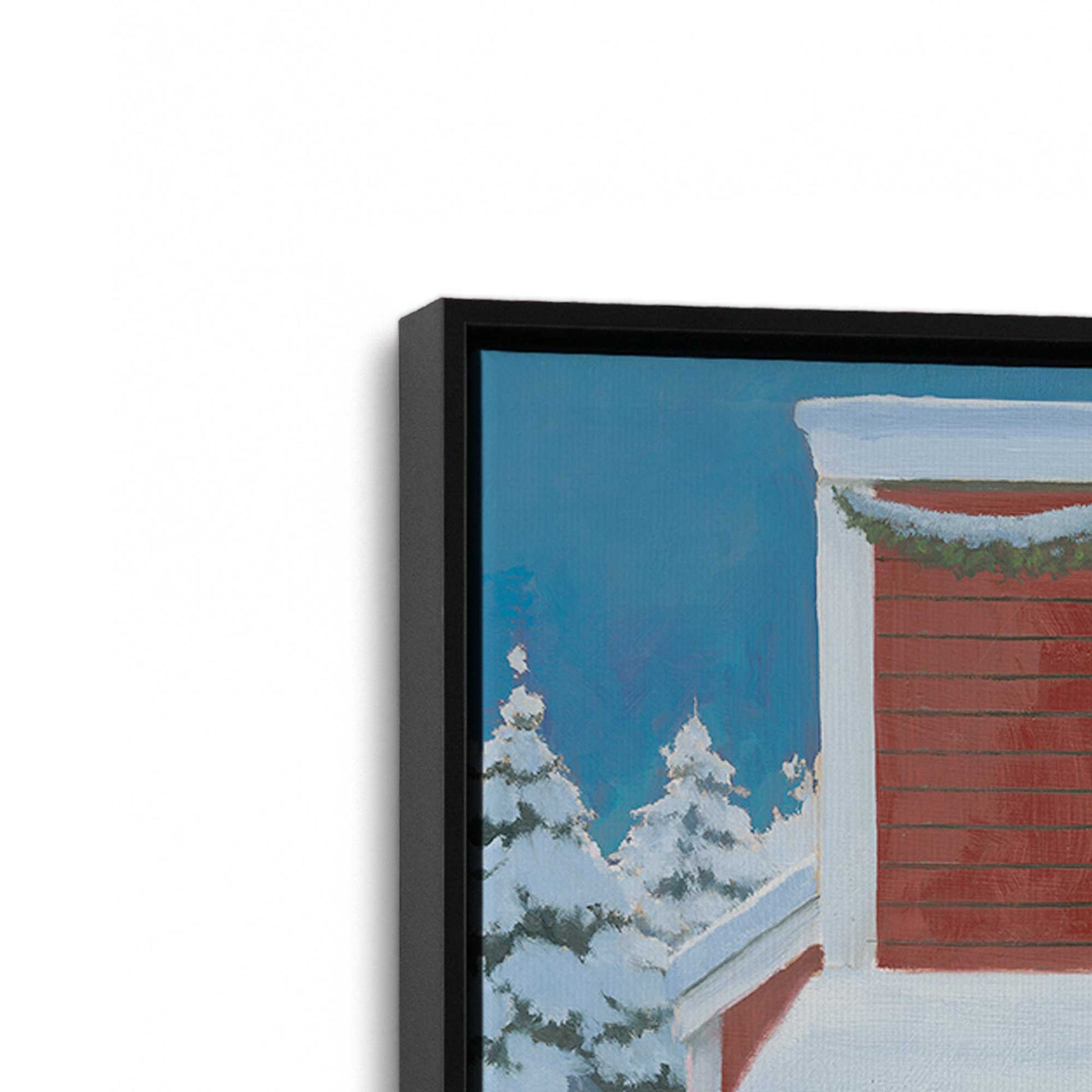 [Color:Satin Black], Picture of art in a Satin Black frame at an angle