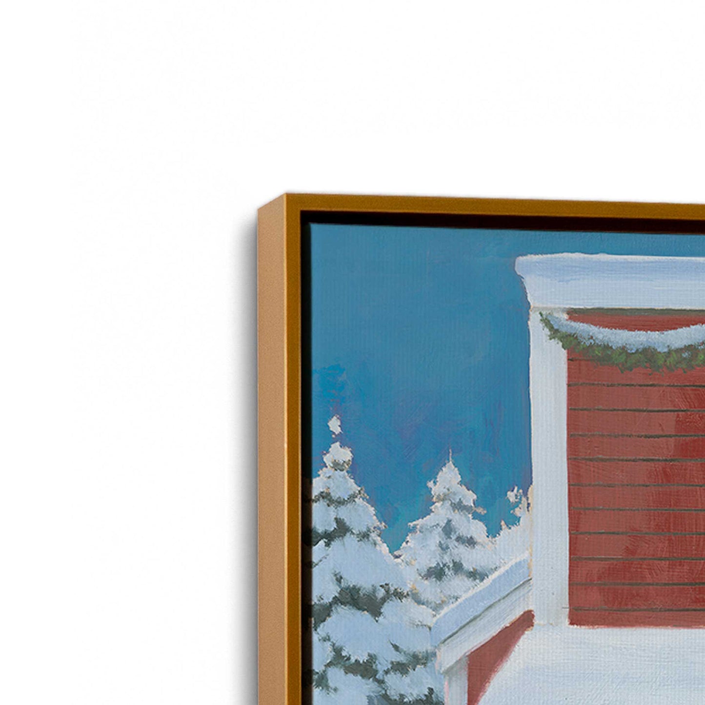 [Color:Polished Gold], Picture of art in a Polished Gold frame at an angle